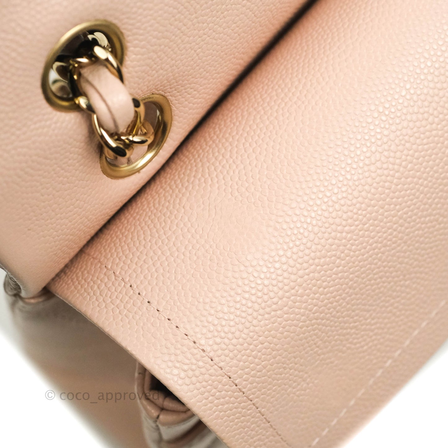 Chanel Small Classic Quilted Flap Rose Clair Pink Caviar Gold Hardware 21C