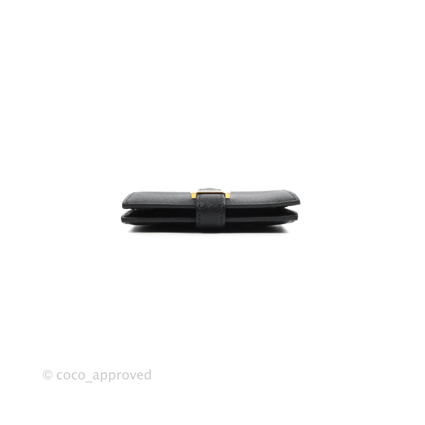 Hermes Bearn Mini Wallet Mysore Black Gold Hardware