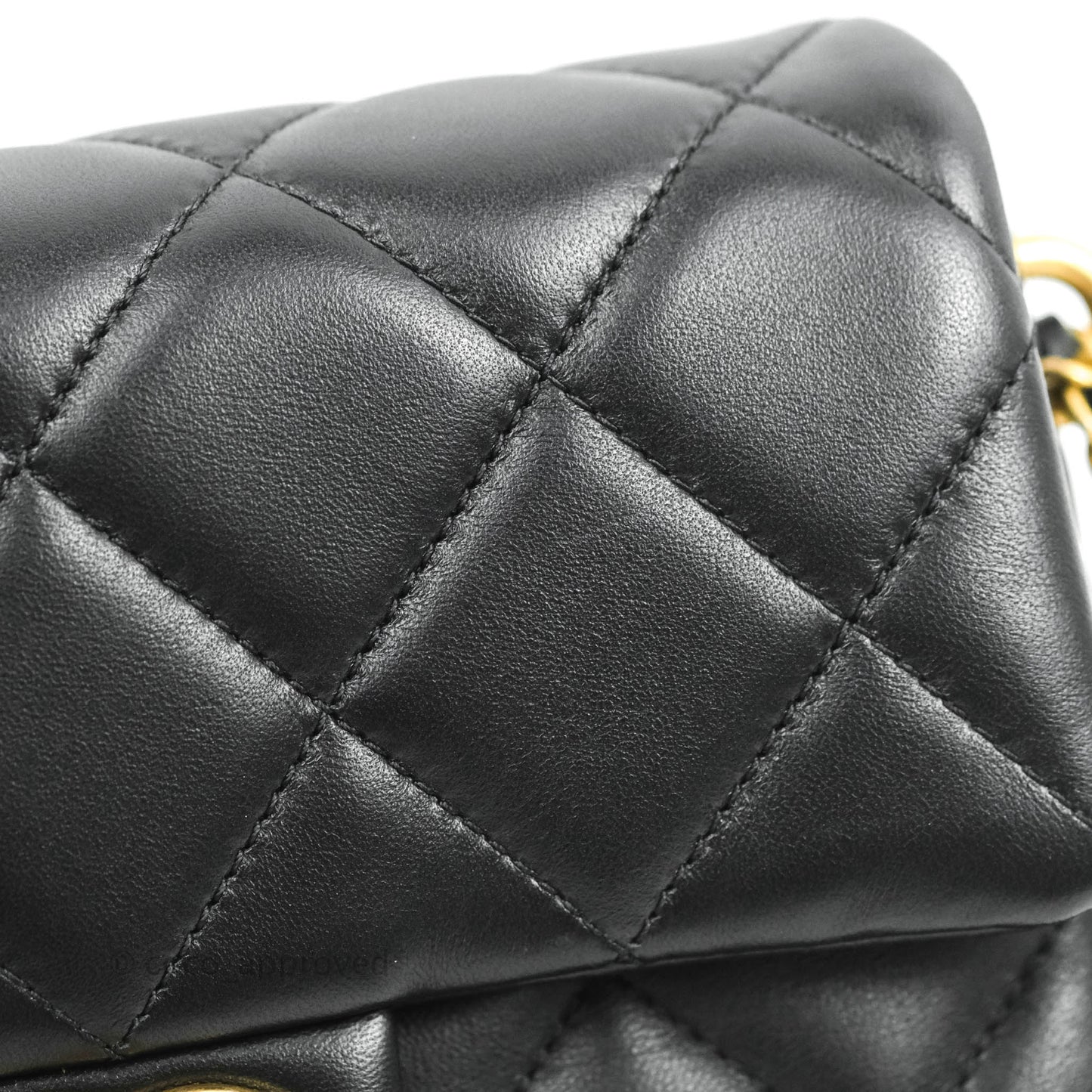 Chanel Quilted My Perfect Mini With Pearl Black Lambskin Gold Hardware
