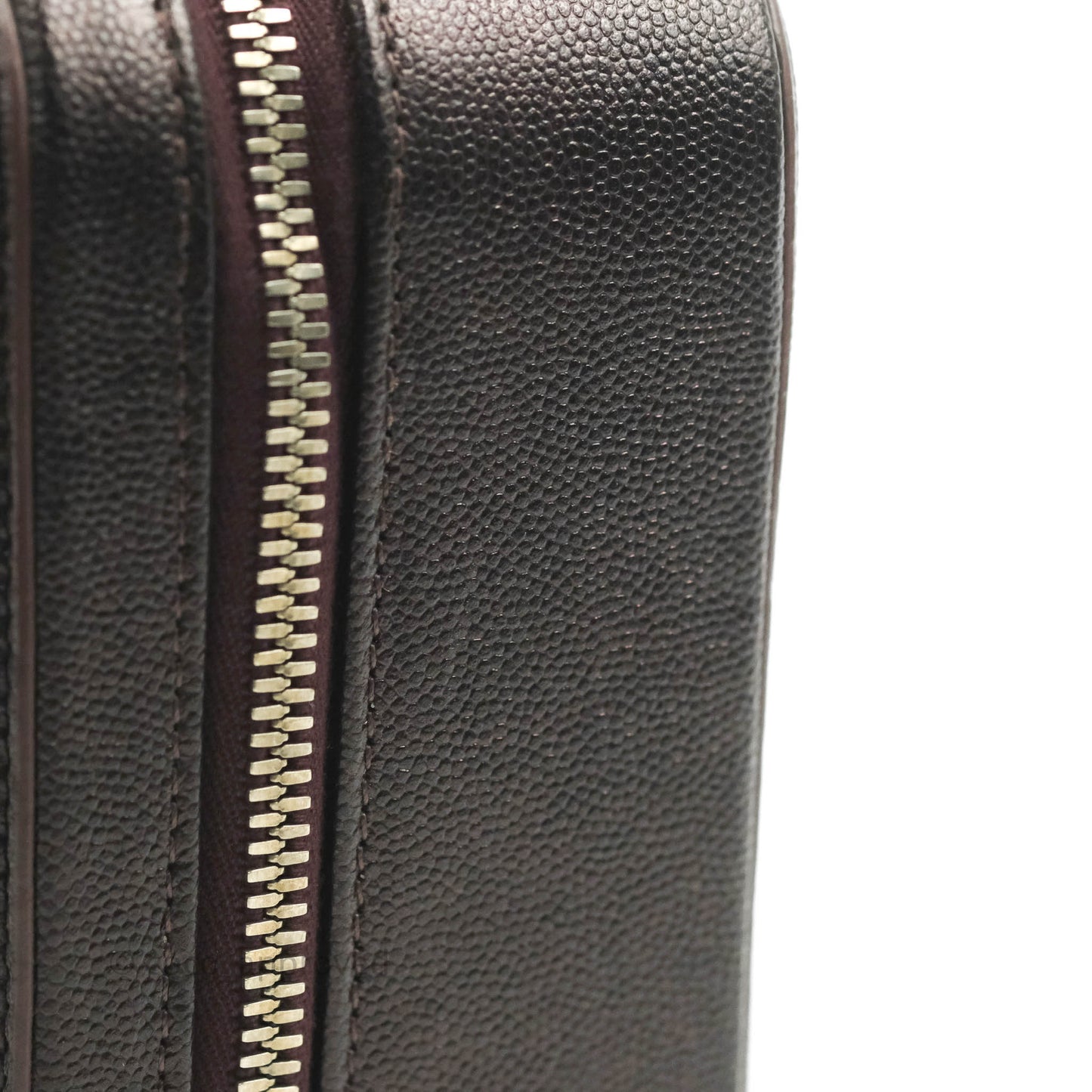 Chanel Quilted Medium CC Filigree Vanity Case Iridescent Burgundy Caviar Gold Hardware