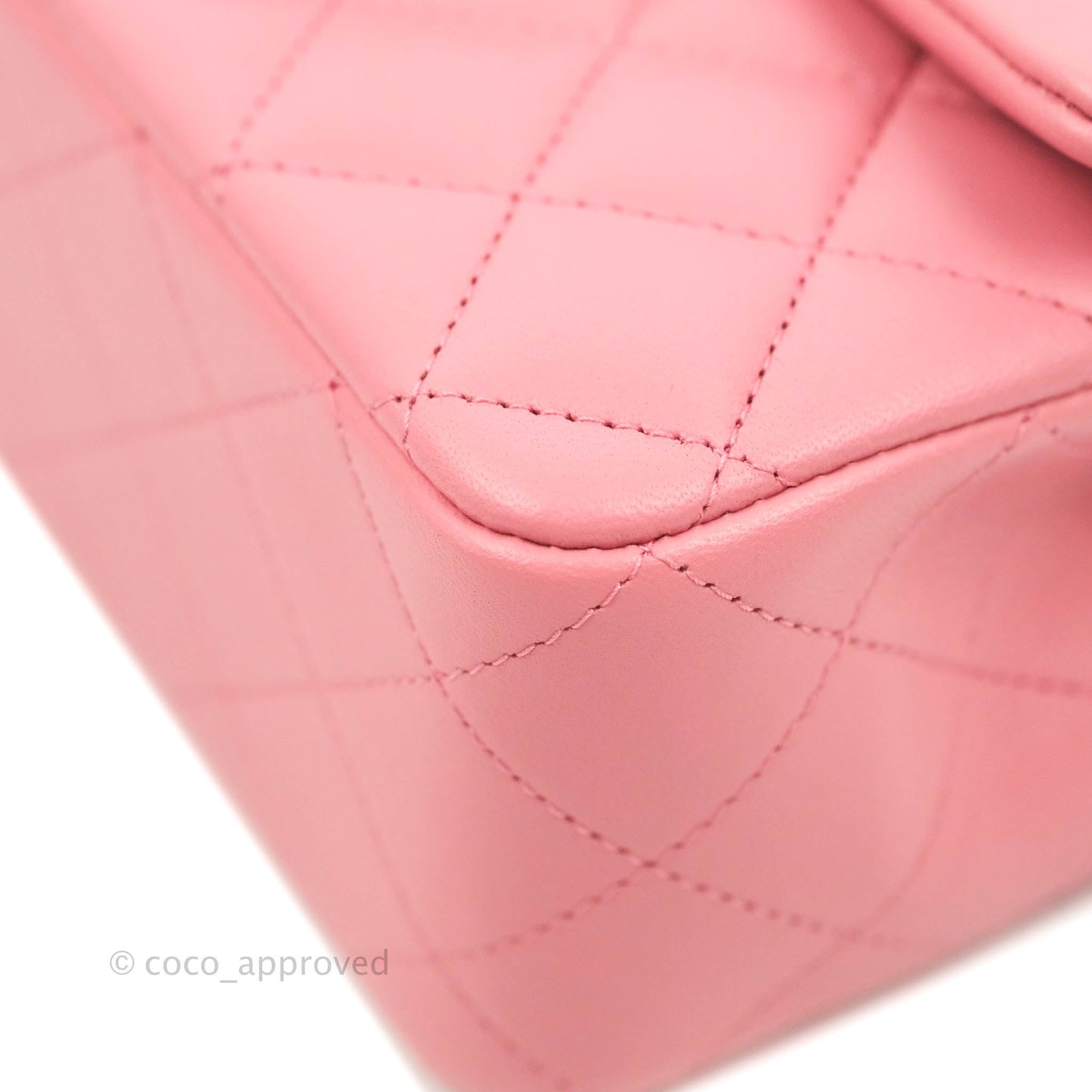 Chanel Top Handle Mini Rectangular Flap Bag Pink Lambskin Gold Hardware
