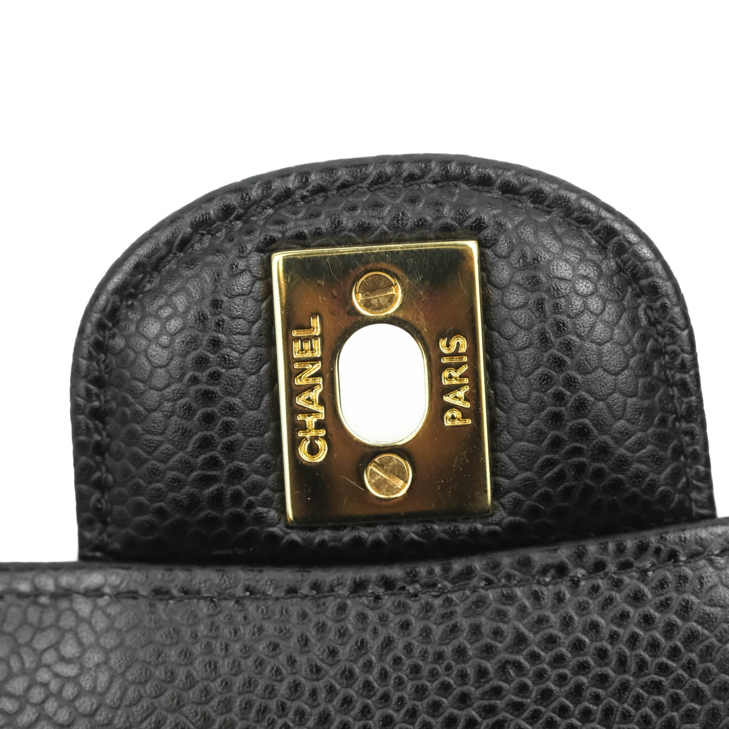 Chanel Classic M/L Medium Double Flap Black Caviar Gold Hardware