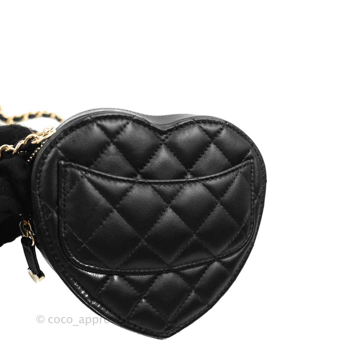 Chanel Small Heart Bag Black Lambskin Gold Hardware 22S