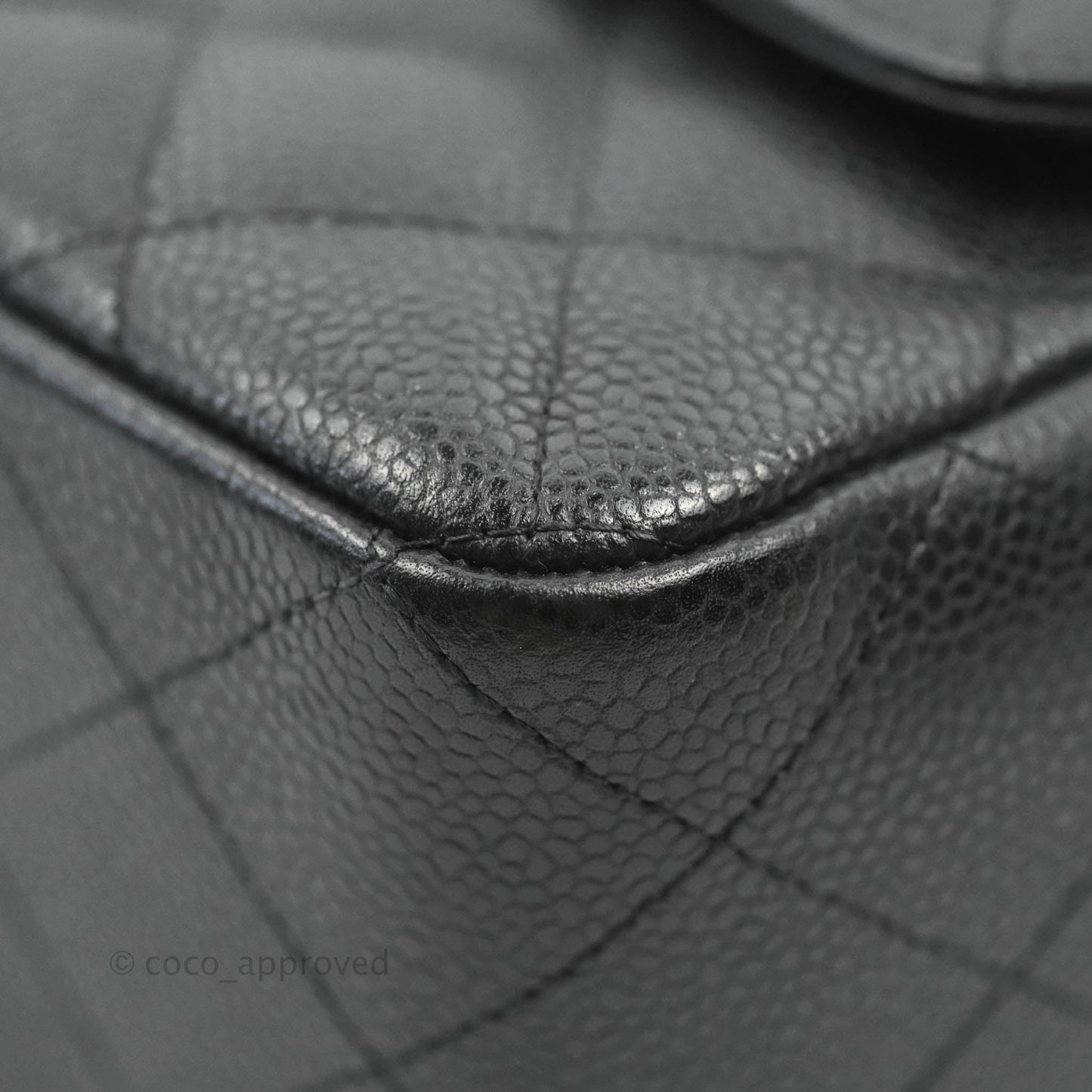 Chanel Jumbo Single Flap Black Caviar Silver Hardware⁣⁣