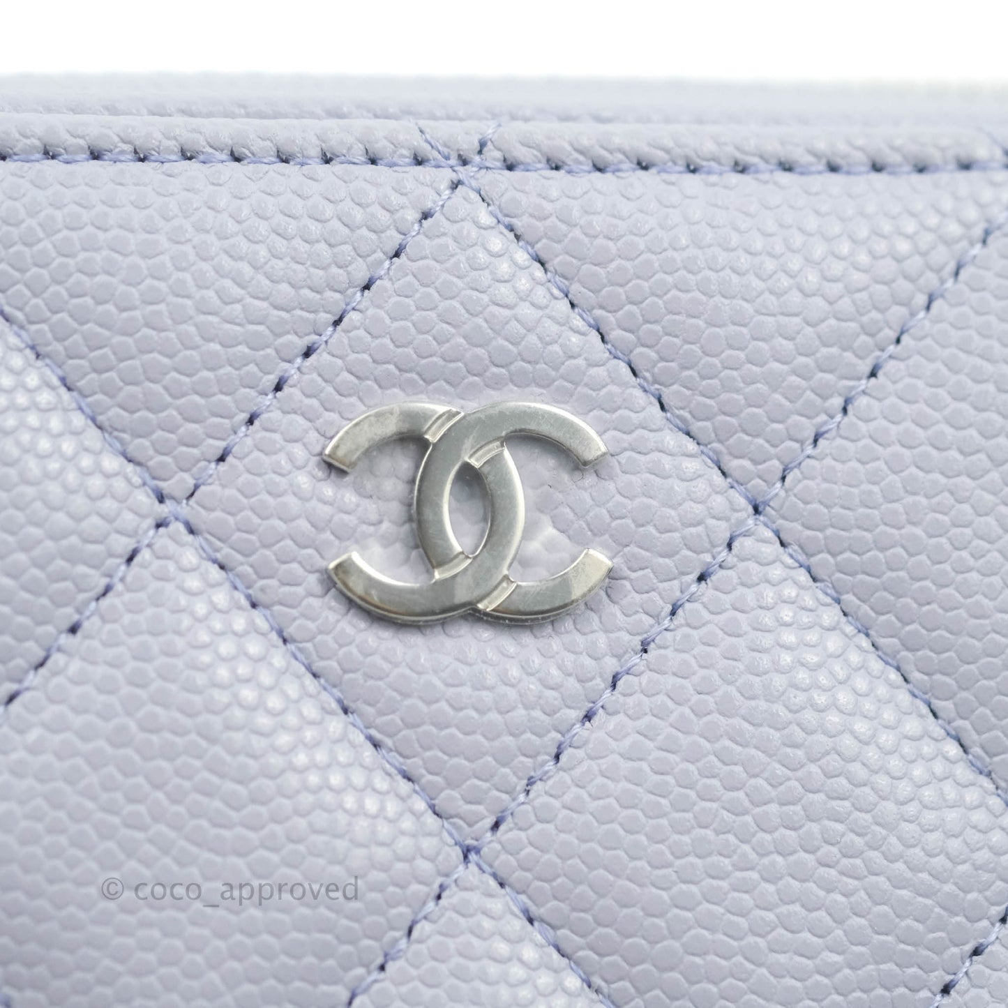 Chanel Quilted Camera Bag Lilac Caviar Silver Hardware
