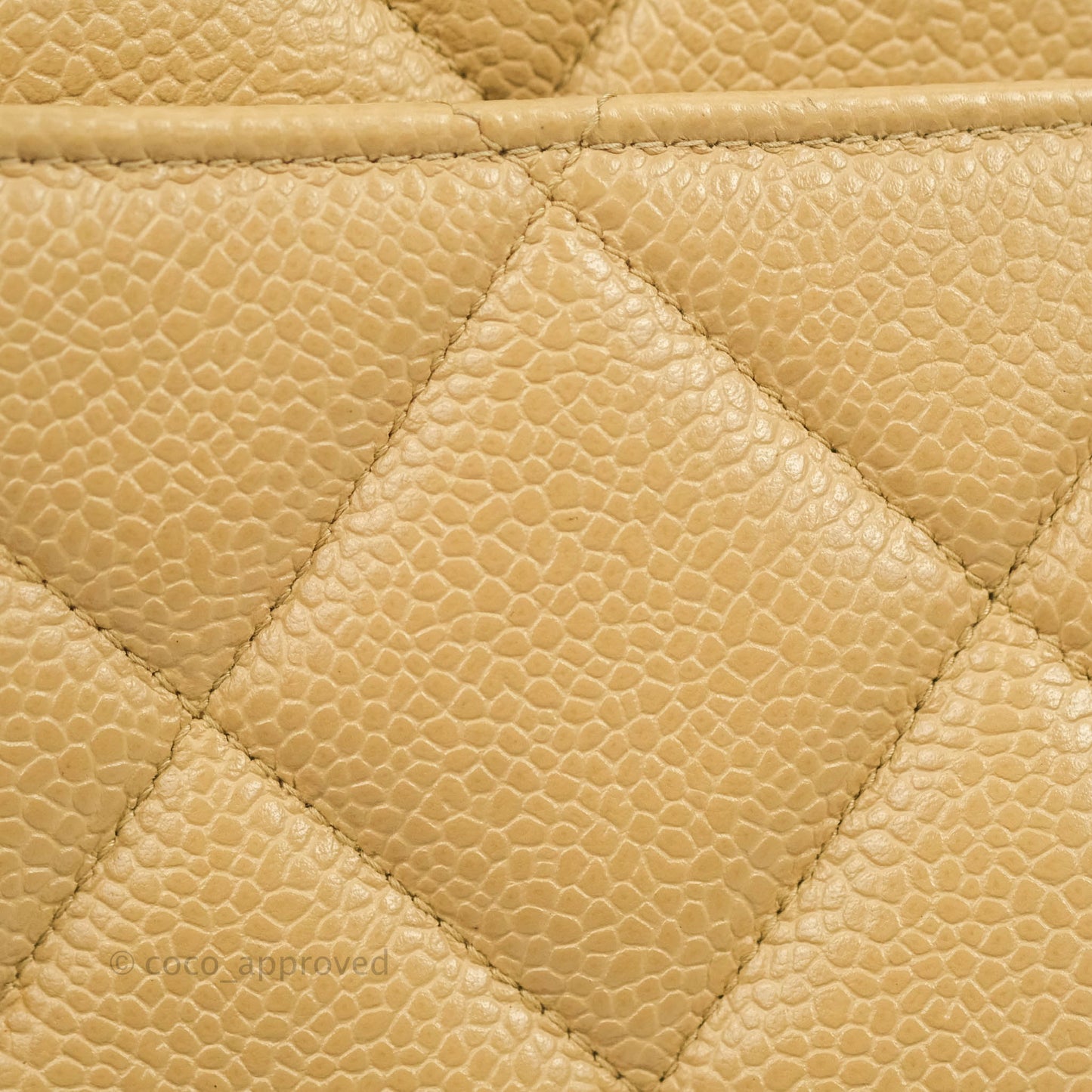 Chanel Vintage CC Quilted Tote Dark Beige Caviar 24K Gold Hardware