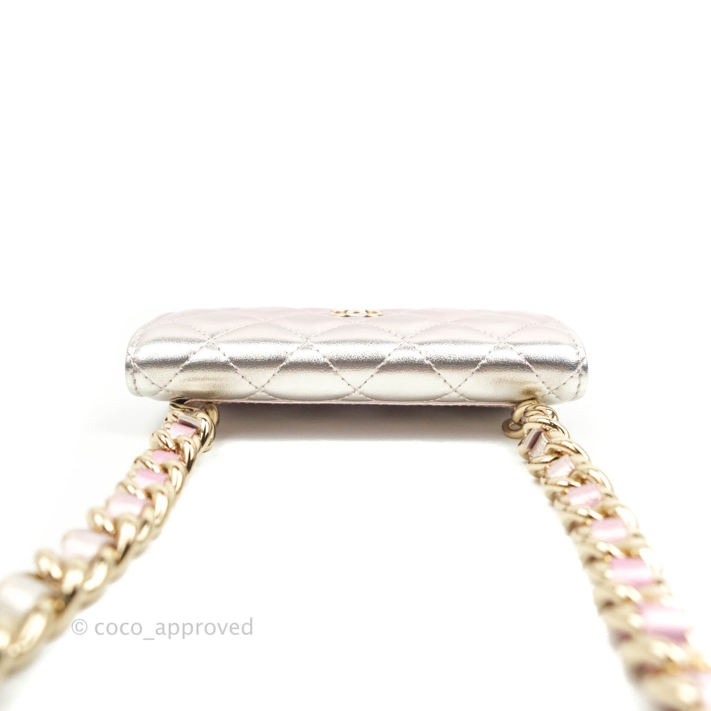 Chanel Quilted Clutch with Chain Metallic Gradient Pink/Silver Lambskin