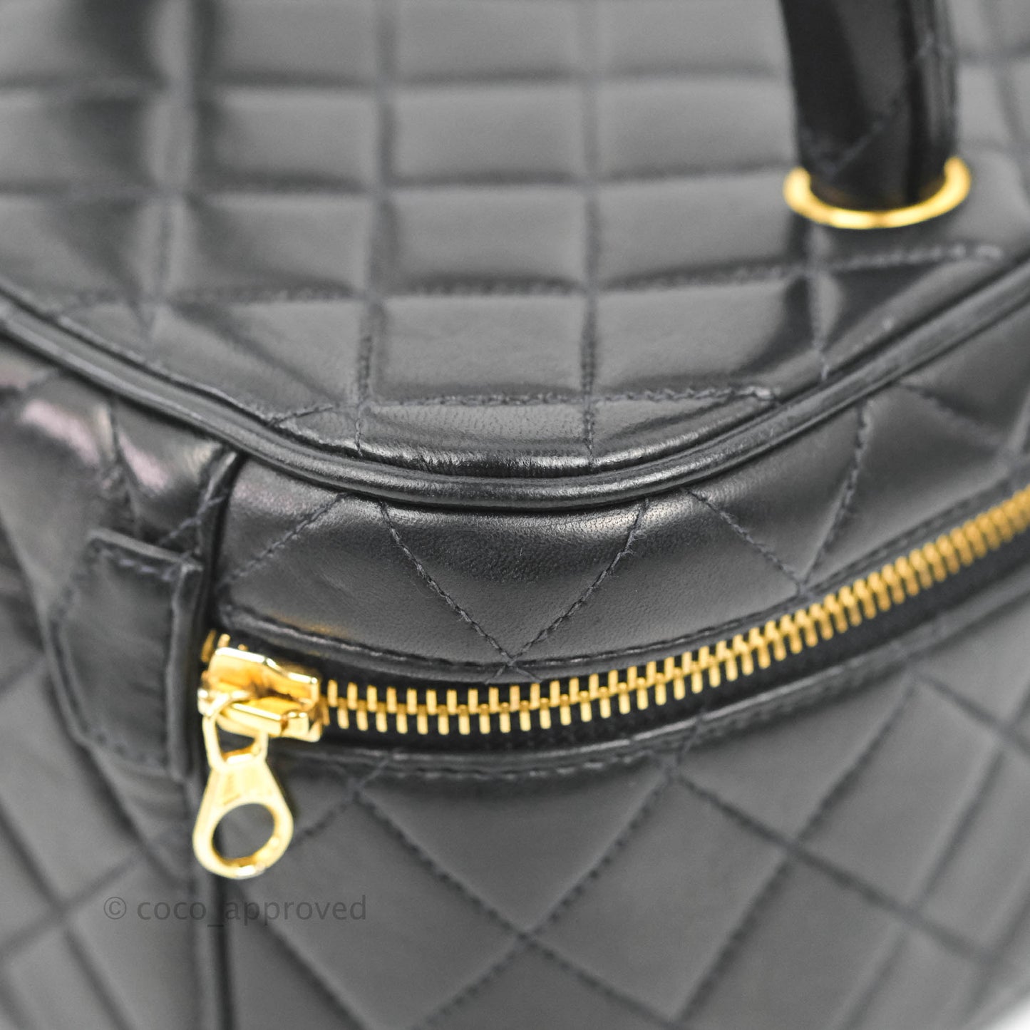Chanel Vintage Vanity Case Very Dark Navy Lambskin