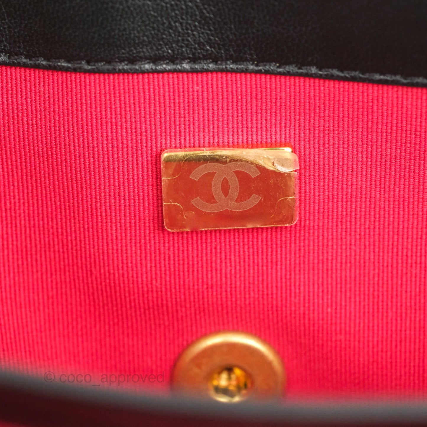 Chanel Flap Bag Black Lambskin Aged Gold Hardware