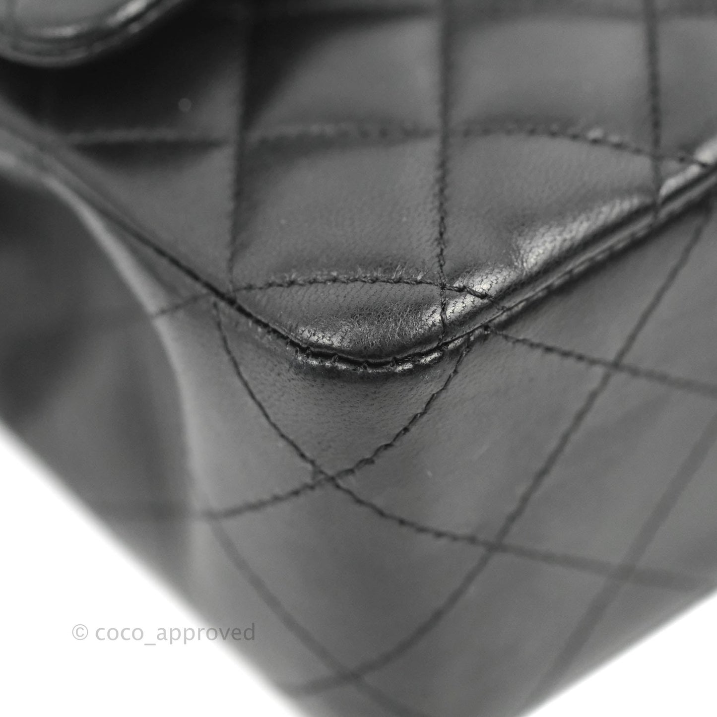 Chanel Classic M/L Medium Flap Quilted Black Lambskin Gold Hardware
