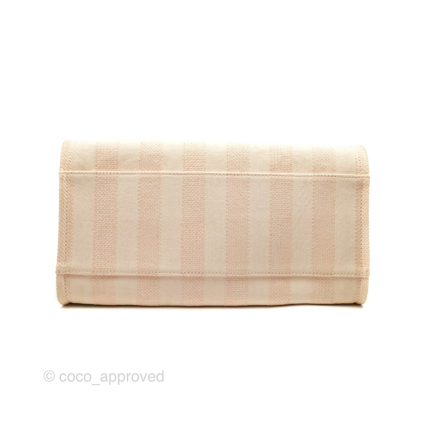 Chanel Large Deauville Pink Stripe Canvas Beige Handle Gold Hardware