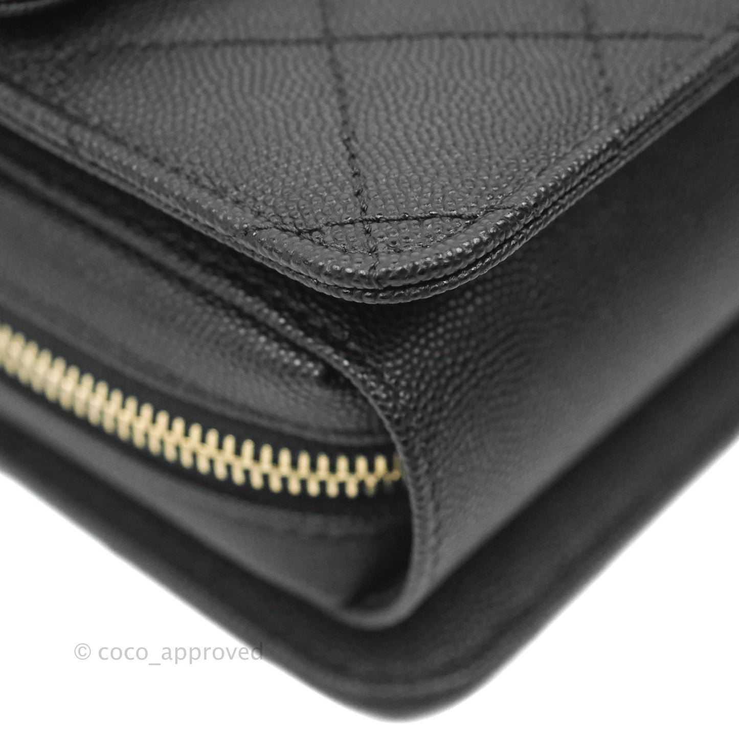 Chanel Quilted Small Like The Wallet Flap Black Caviar Light Gold Hardware 22C