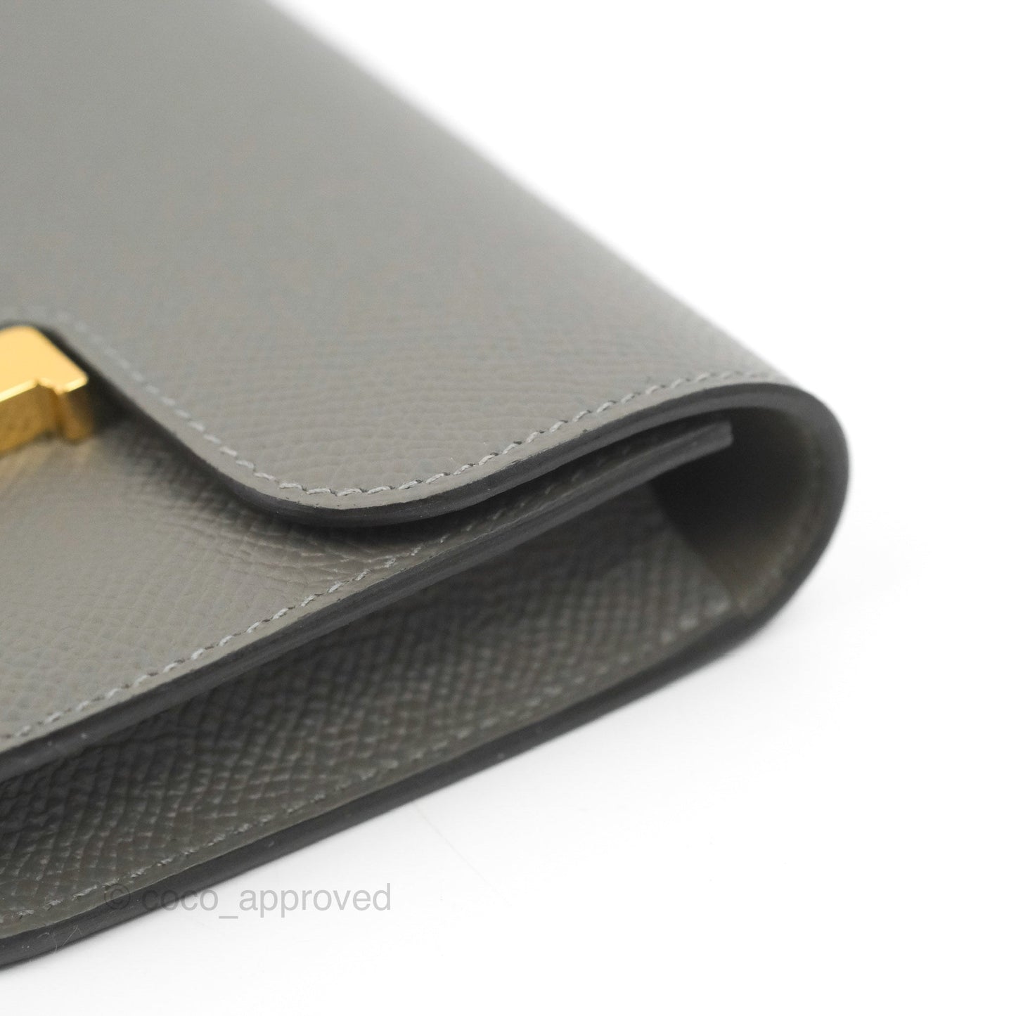 Hermès Constance Slim Wallet Gris Meyer Epsom Gold Hardware