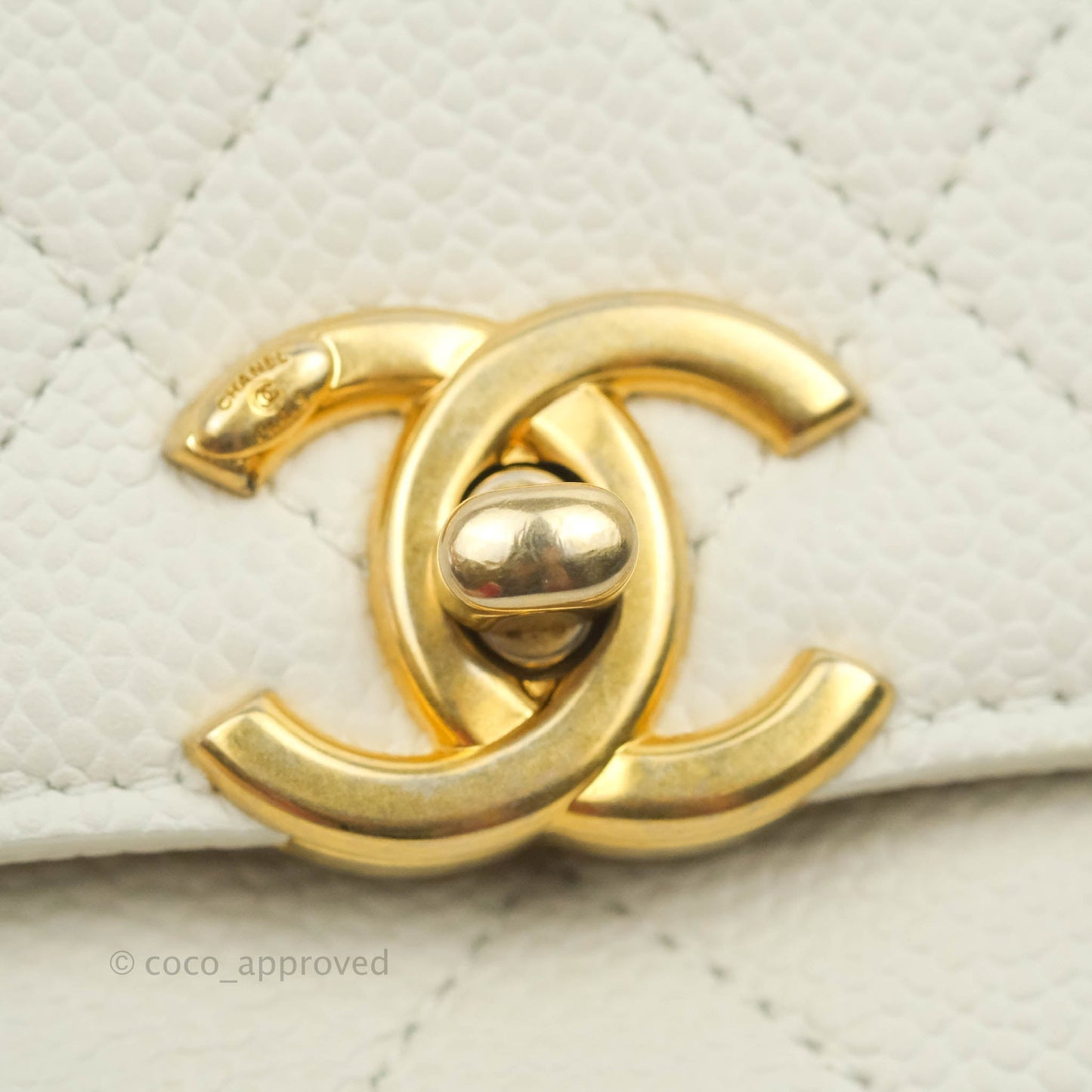 Chanel Chic Affinity Small Grained Calfskin Ivory Gold Hardware