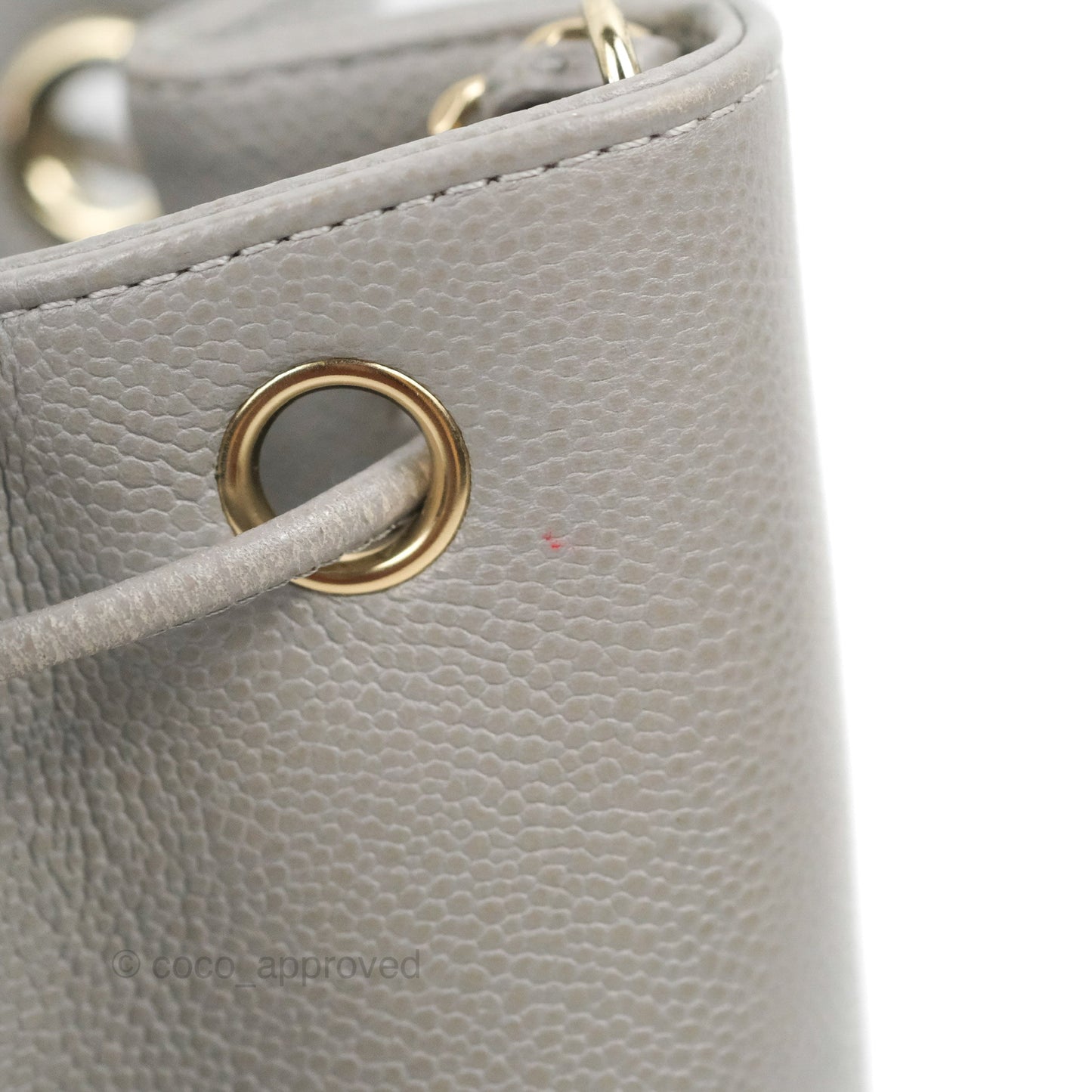 Chanel Business Affinity Drawstring Bucket Bag Grey Caviar Gold Hardware
