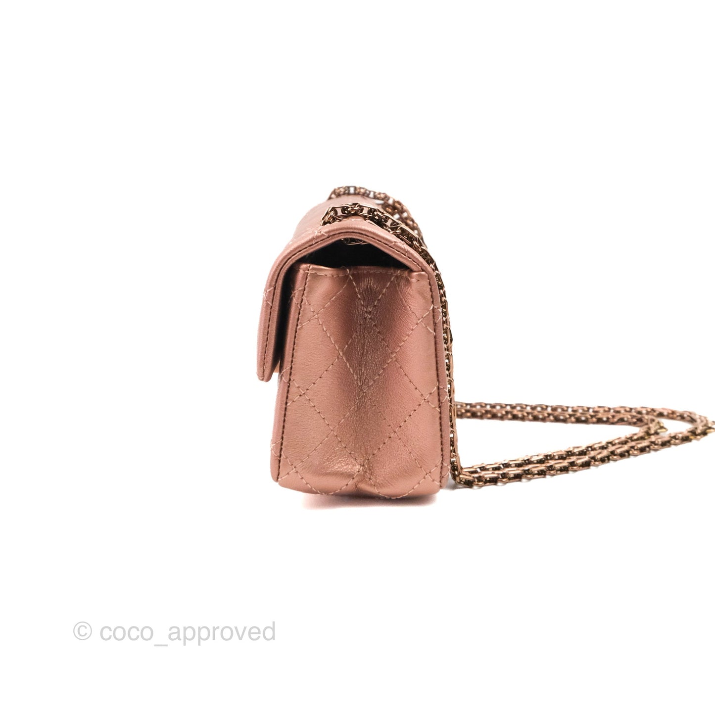 Chanel Mini Reissue 224 Metallic Calfskin Rose Gold