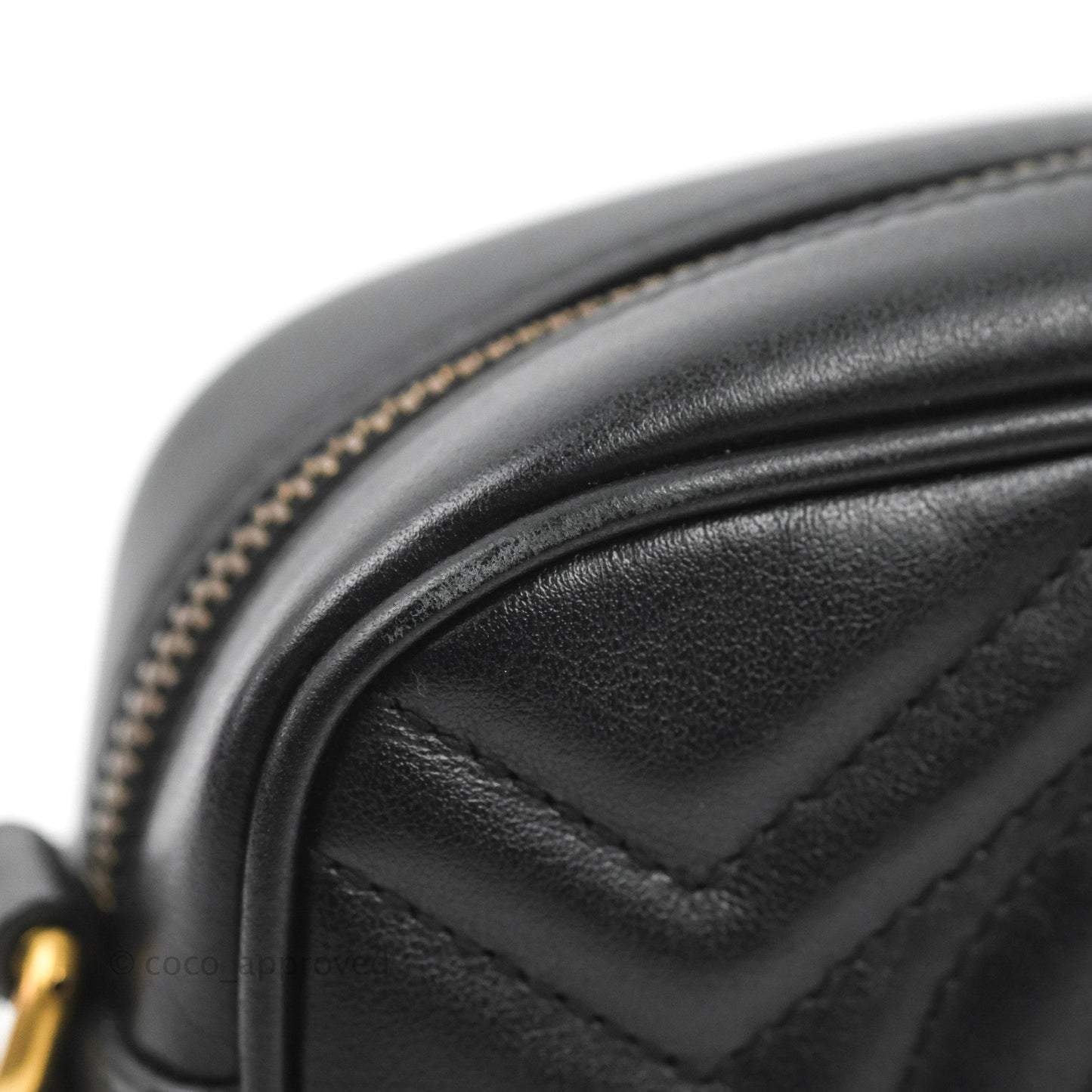 Gucci Mini Matelasse GG Marmont Camera Bag Black Calfskin Gold Hardware