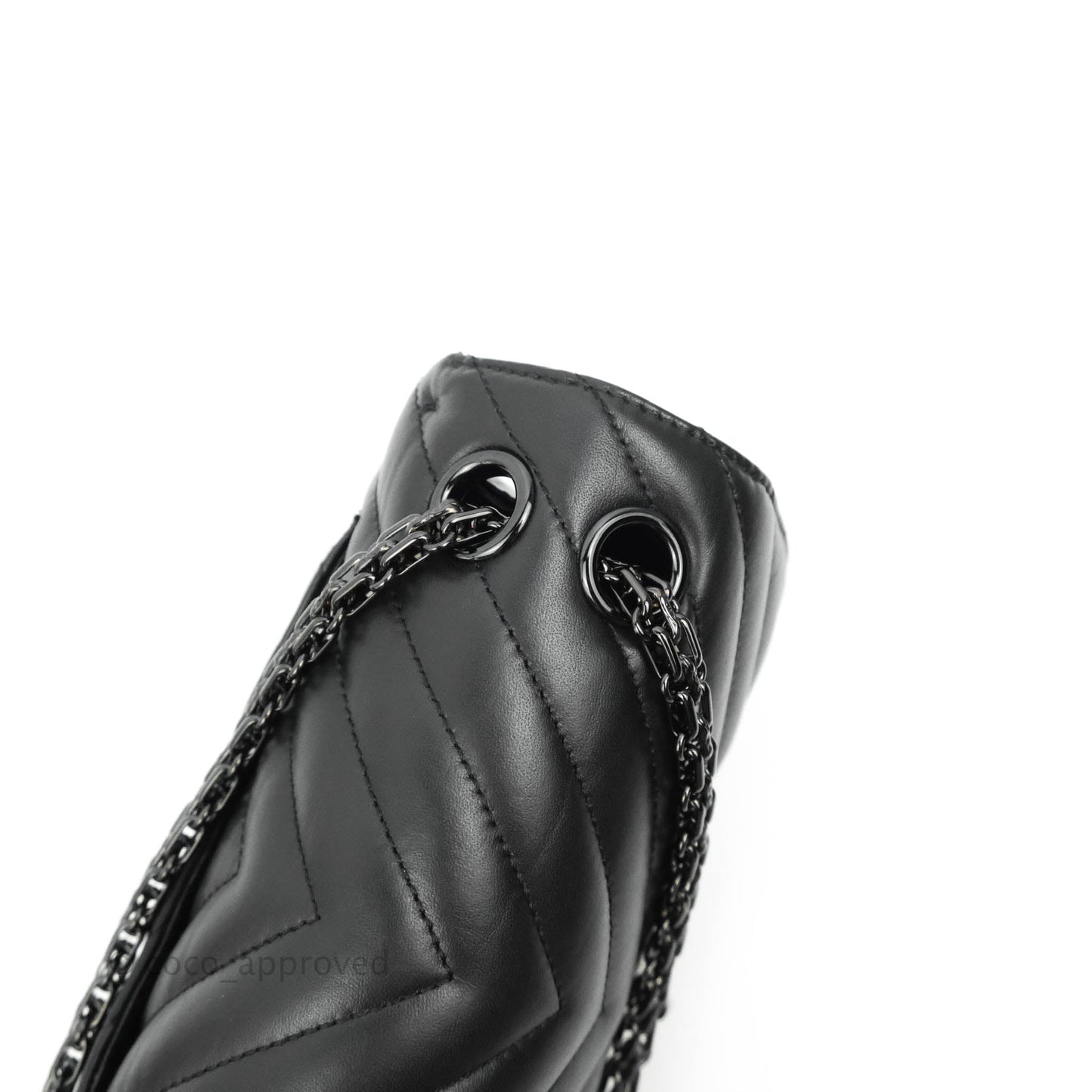 Chanel Mini Reissue 224 So Black Chevron Calfskin Black Hardware