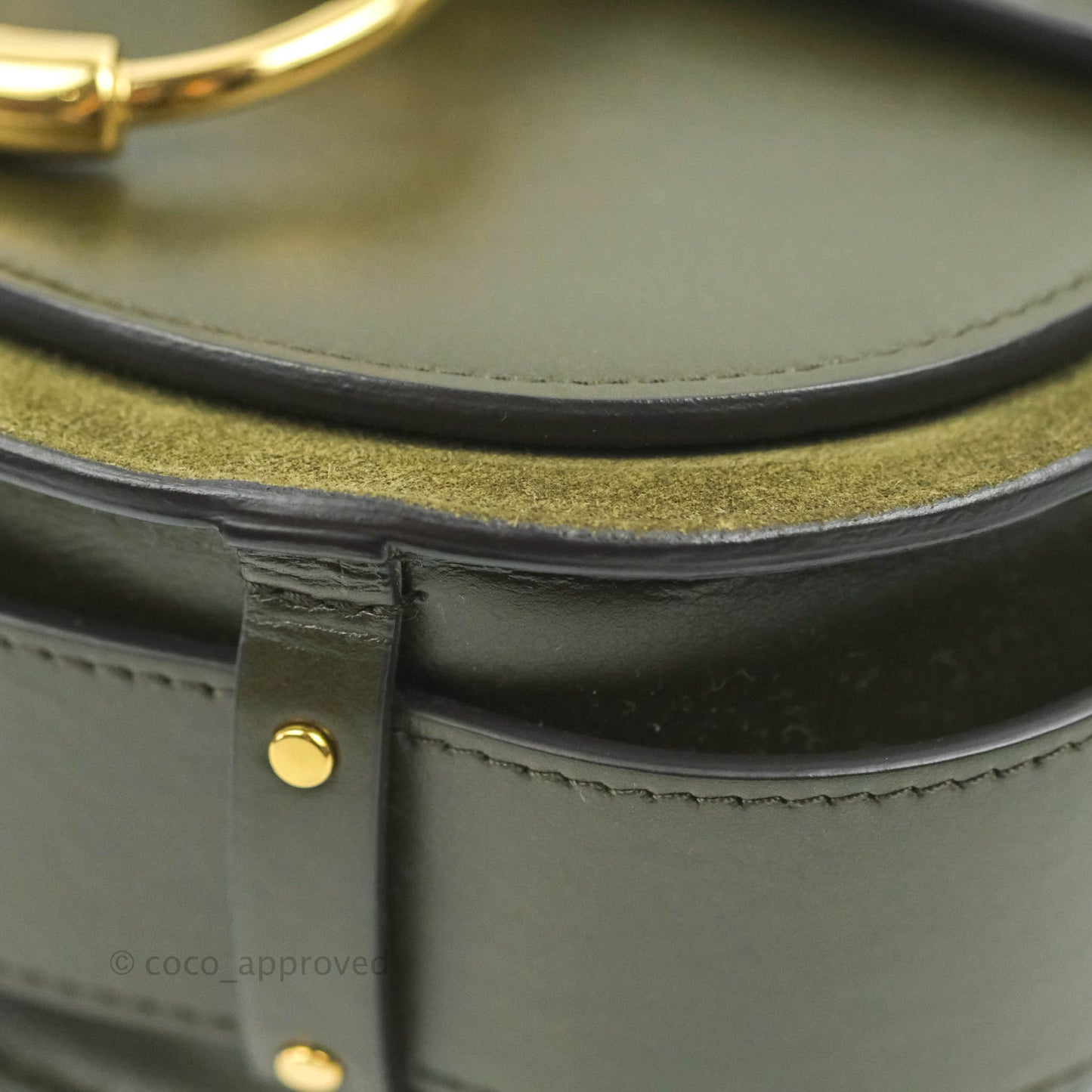Chloé Small Tess Bag Dark Green Calfskin Suede