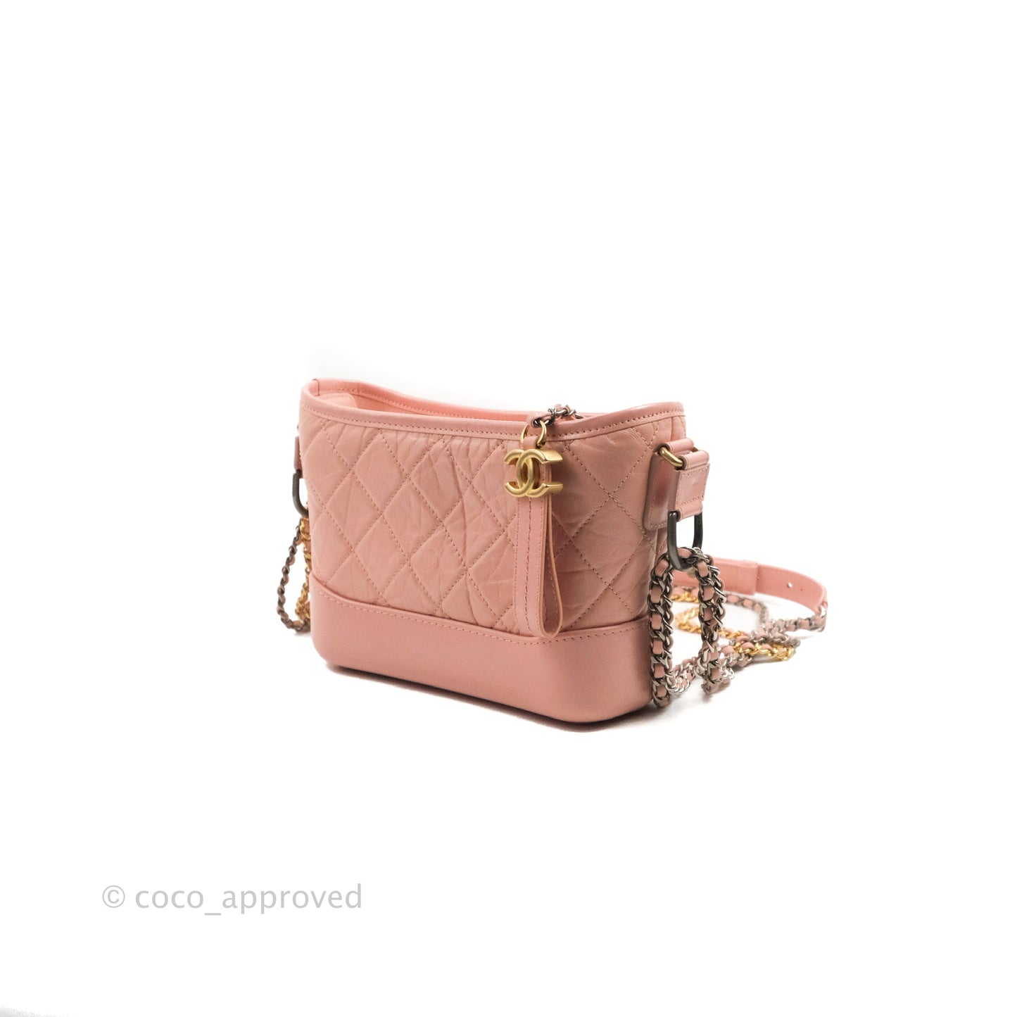 Chanel Small Gabrielle Hobo Quilted Pink Aged Calfskin