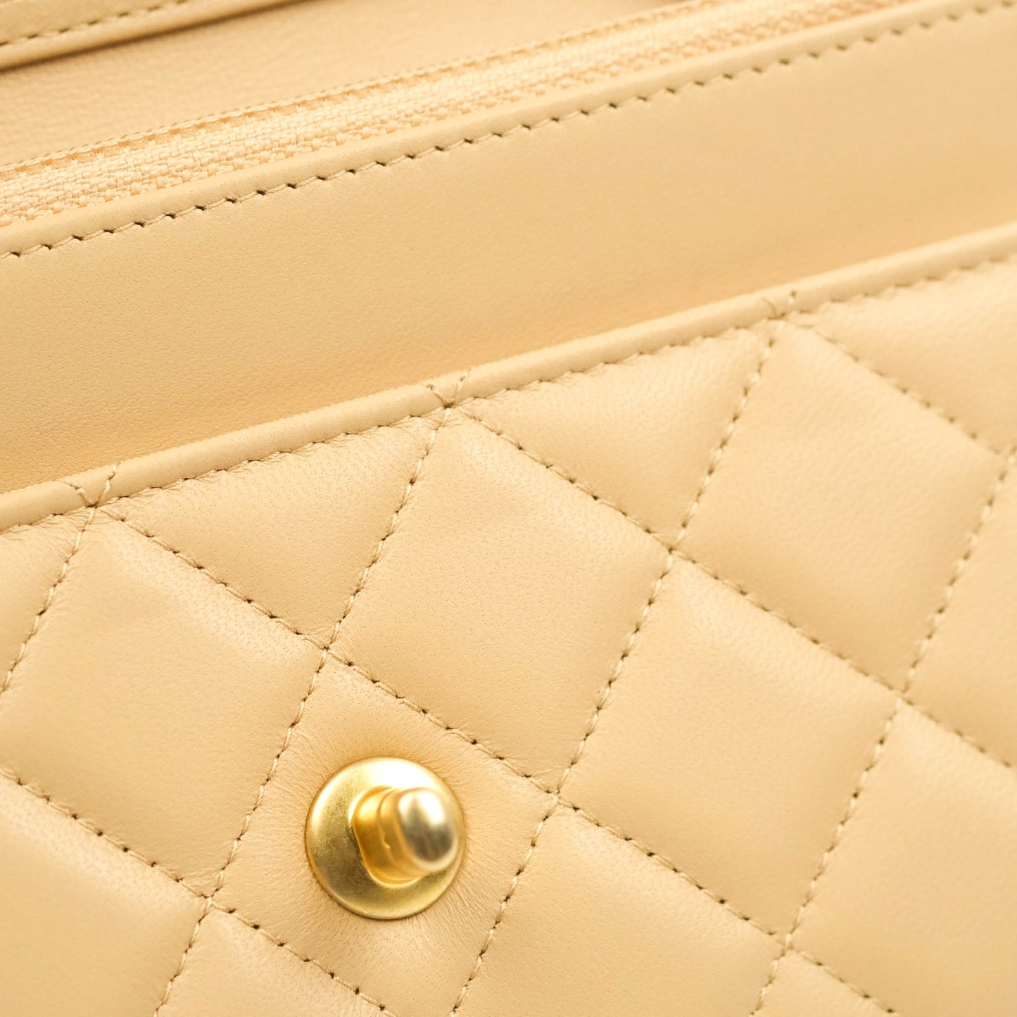 Chanel Quilted Pearl Crush Wallet on Chain WOC Beige Lambskin Aged Gold Hardware