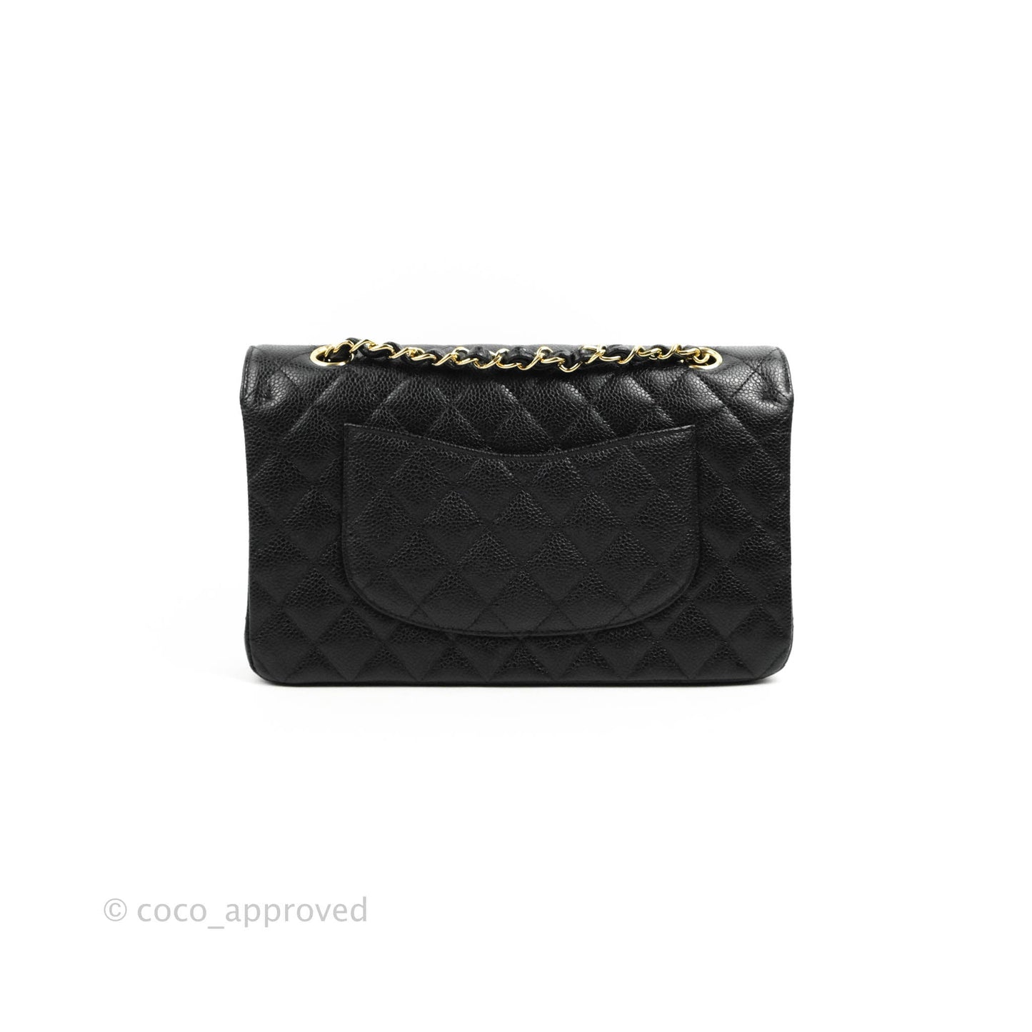 Chanel Classic M/L Medium Double Flap Black Caviar Gold Hardware