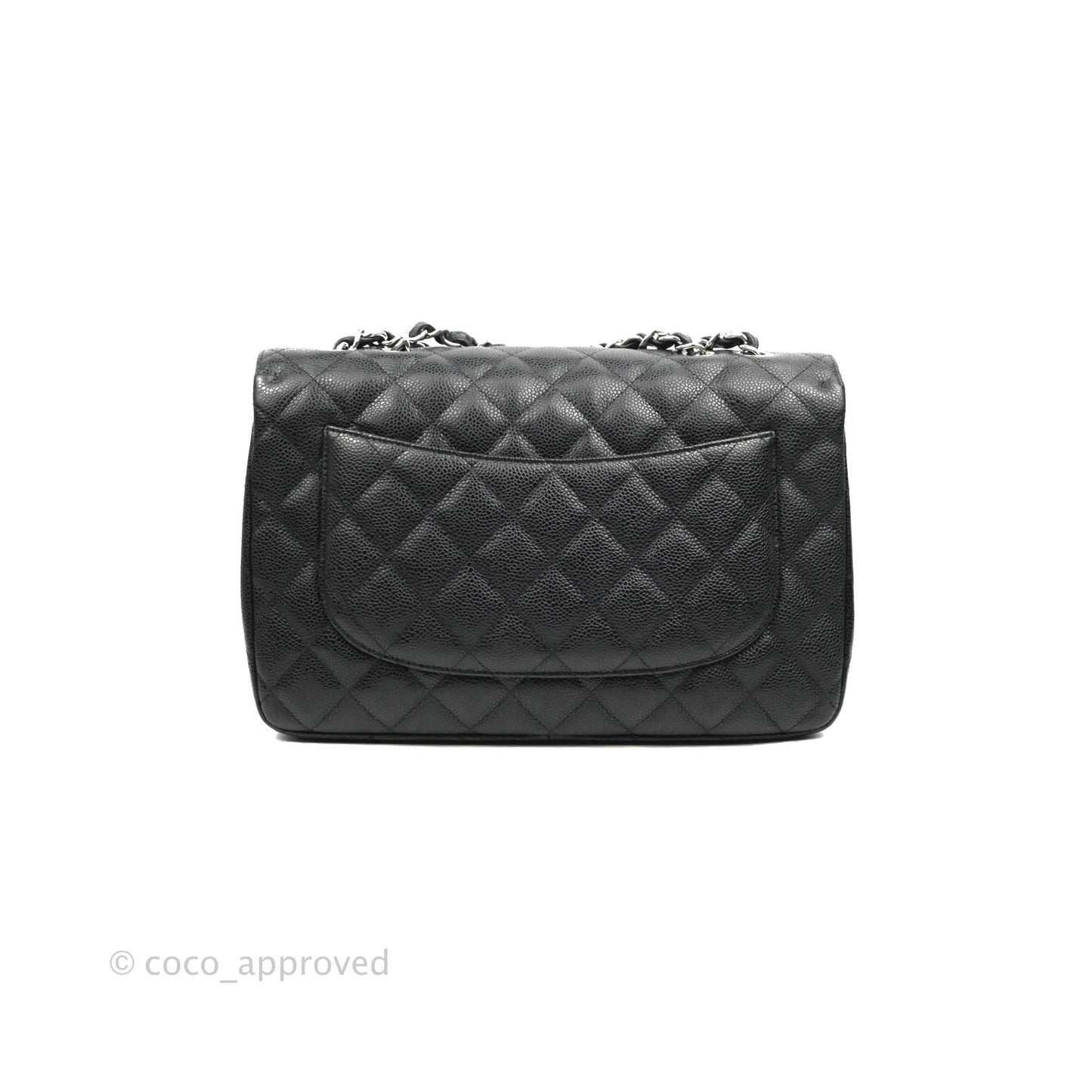 Chanel Jumbo Single Flap Black Caviar Silver Hardware⁣⁣