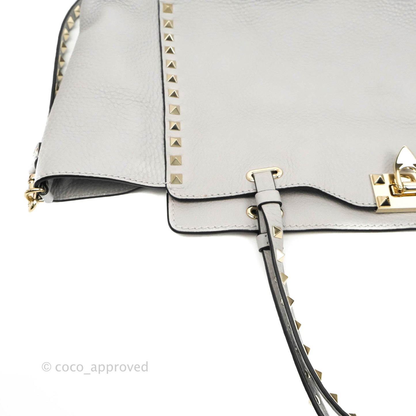 Valentino Garavani Medium Rockstud Bag Grey Grainy Calfskin