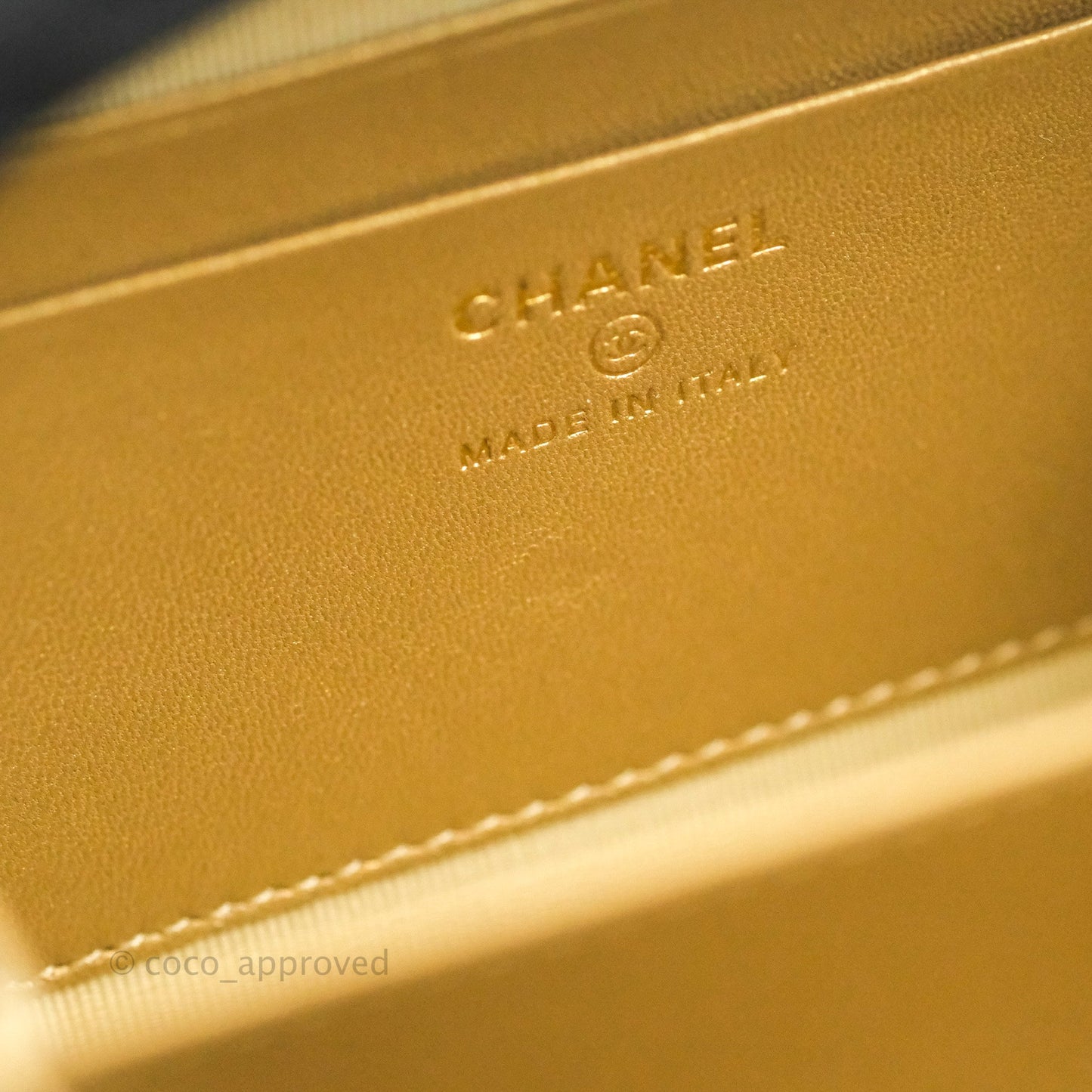 Chanel Mini Pearl Crush Quilted Camera Case Black Lambskin Aged Gold Hardware