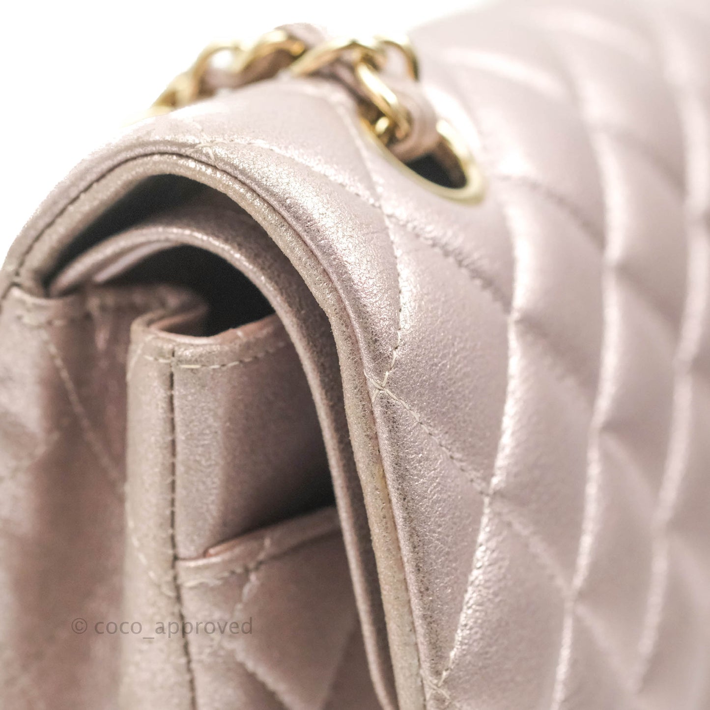 Chanel Classic M/L Medium Double Flap Rose Gold Pink Lambskin Gold Hardware