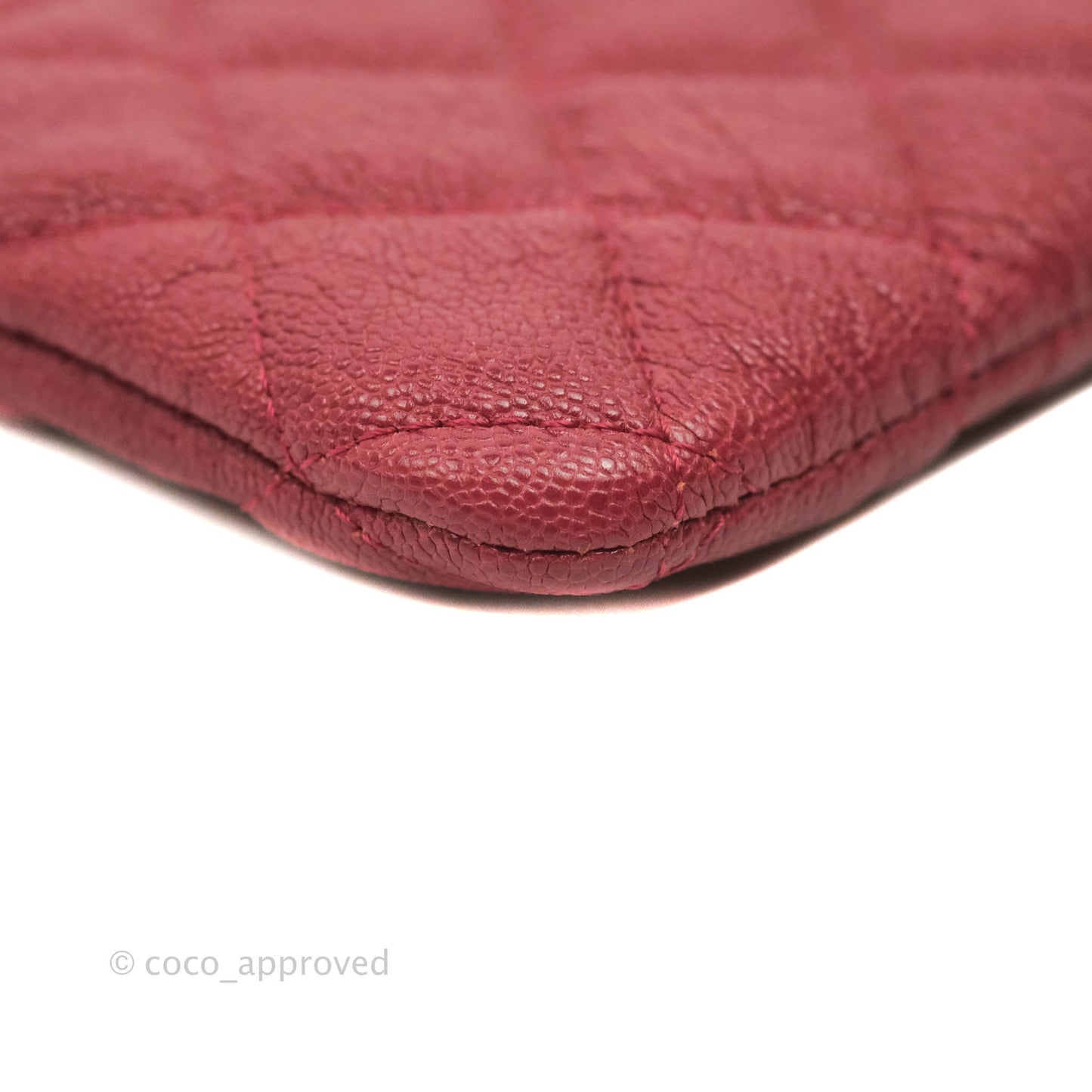 Chanel Mini Boy O Case Red Aged Caviar Gold Hardware