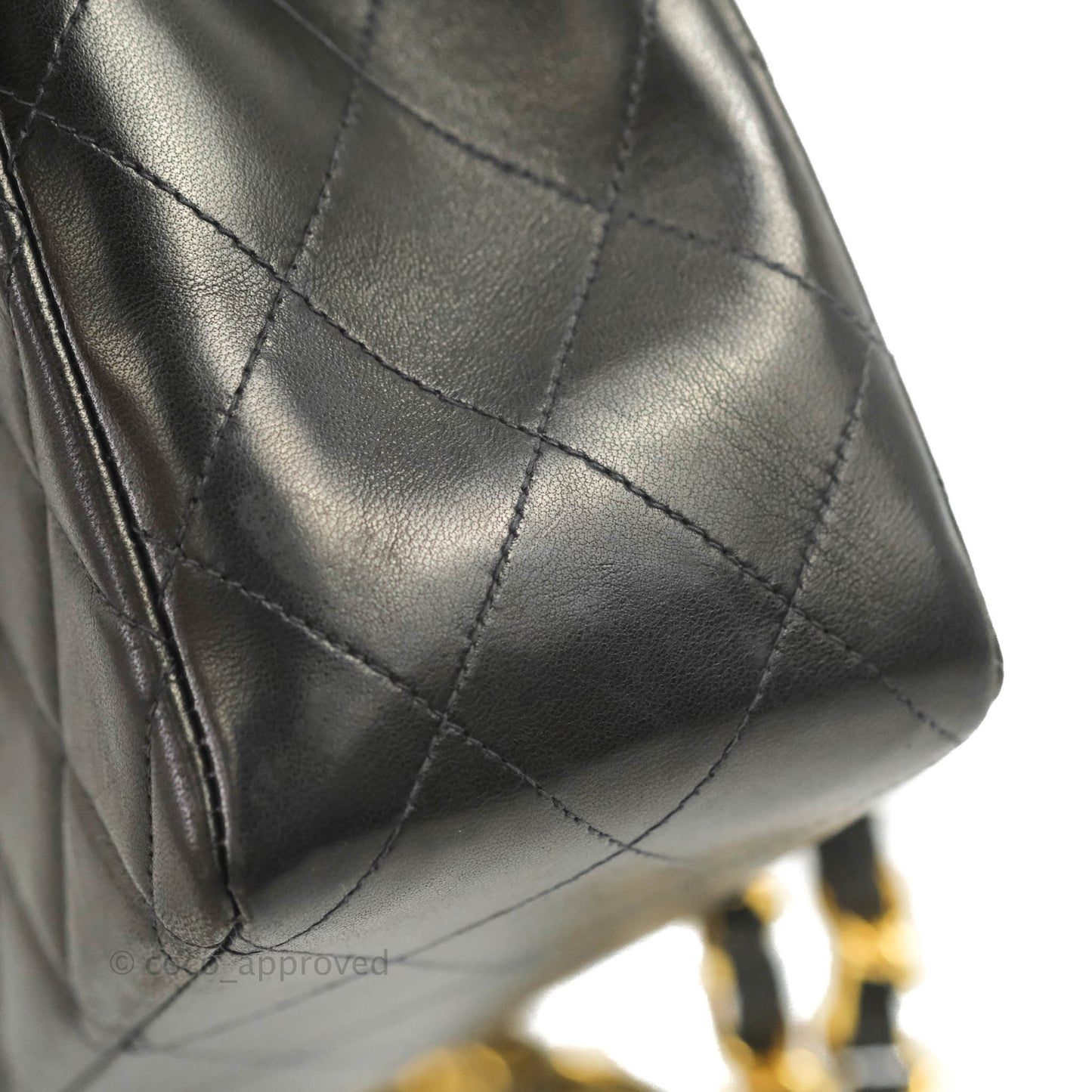 Chanel Vintage Jumbo Single Flap Black Lambskin 24K Gold Hardware