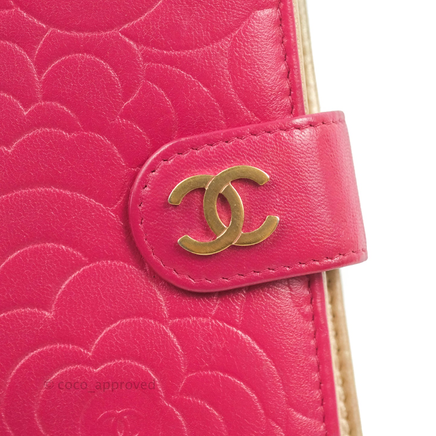 Chanel Wallet in Pink Camellia Embossed Lambskin