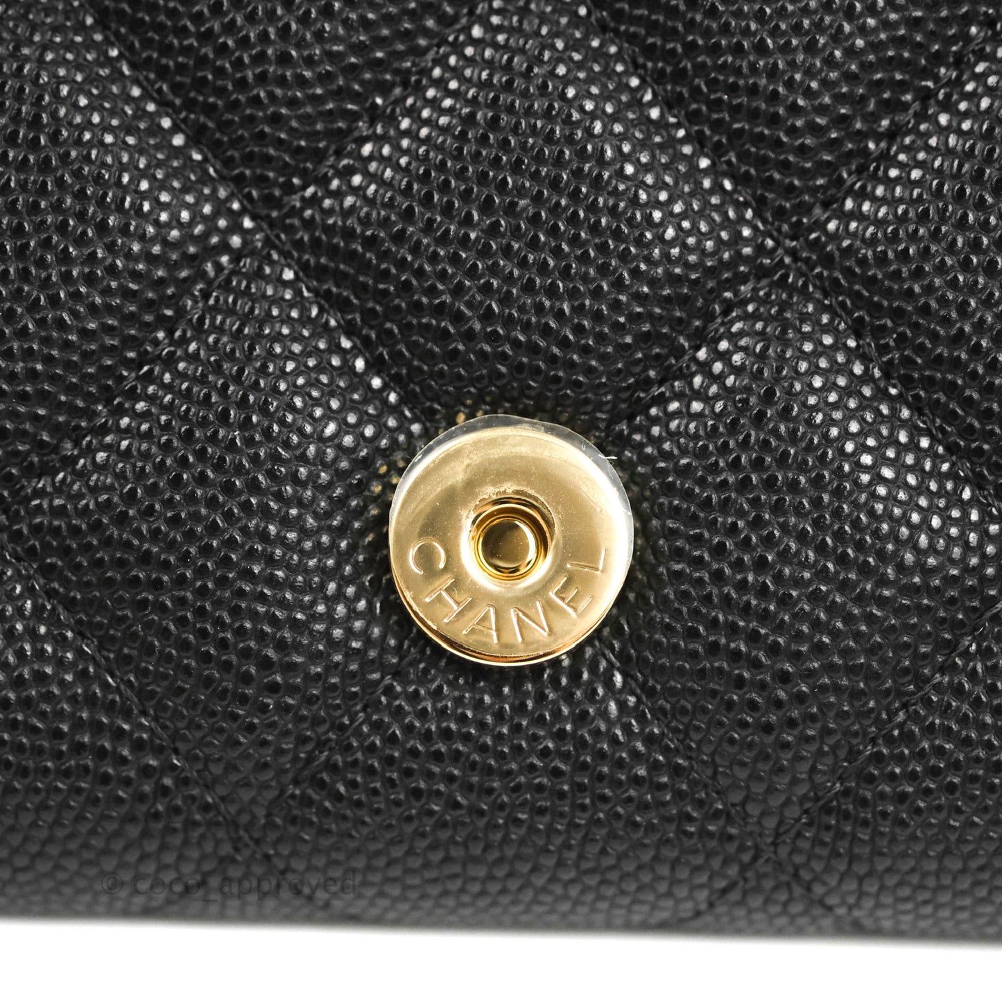 Chanel Quilted Pocket Long Wallet On Chain Black Caviar Gold Hardware 22A