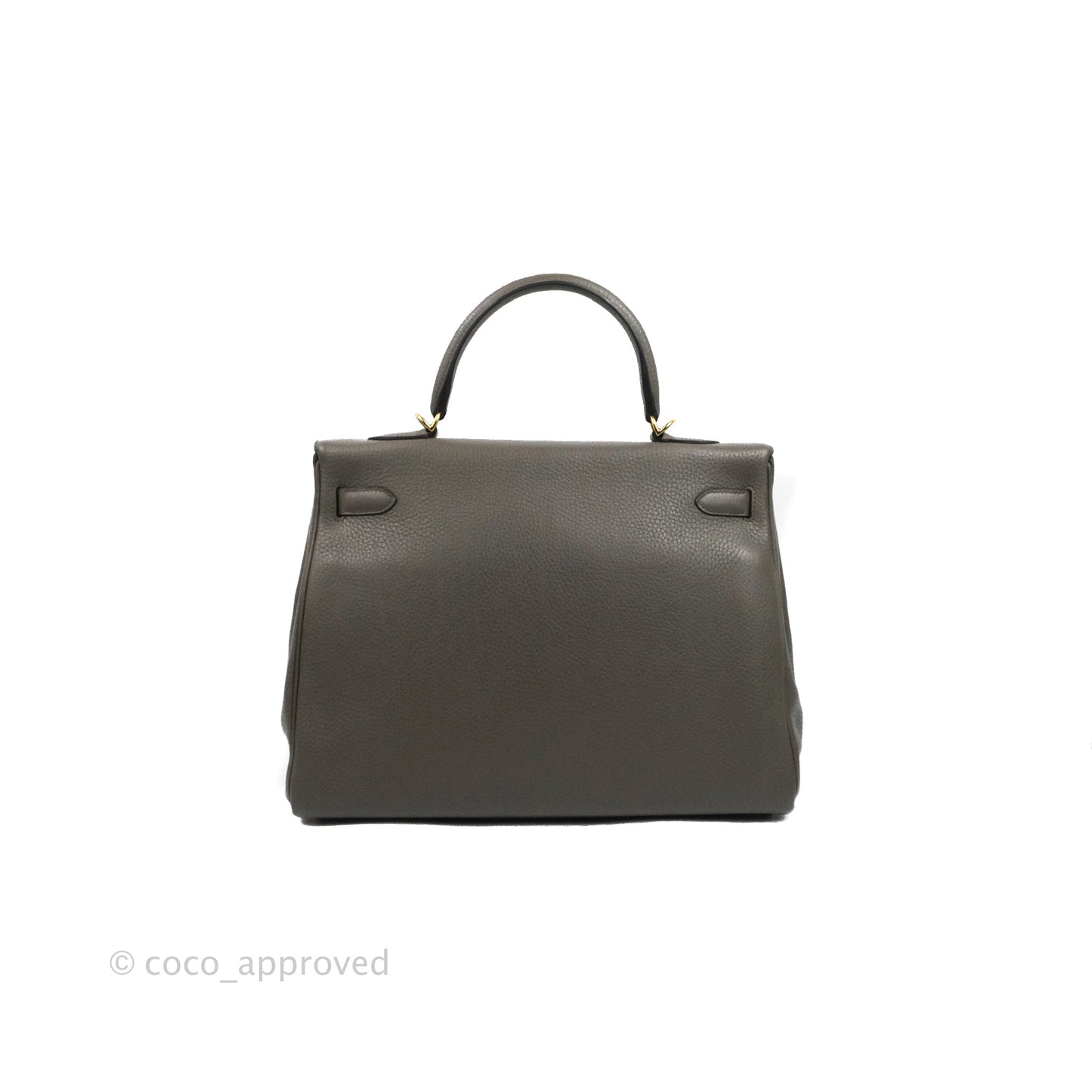 Hermès Kelly 35 Retourne Etain Clemence Gold Hardware
