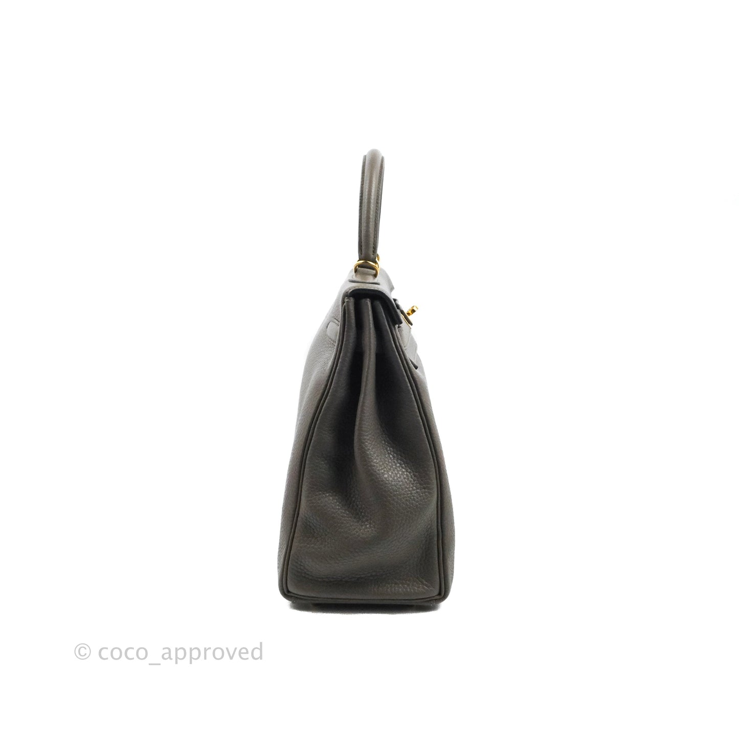 Hermès Kelly 35 Retourne Etain Clemence Gold Hardware