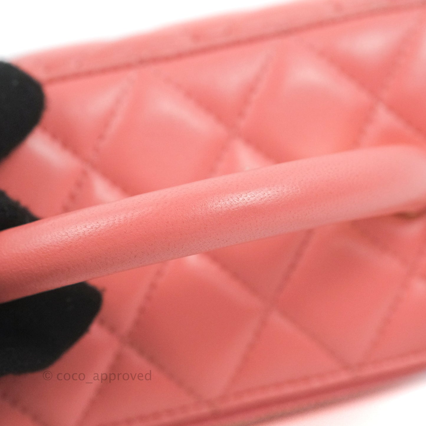 Chanel Vanity Rectangular Top Handle Pink Lambskin Gold Hardware