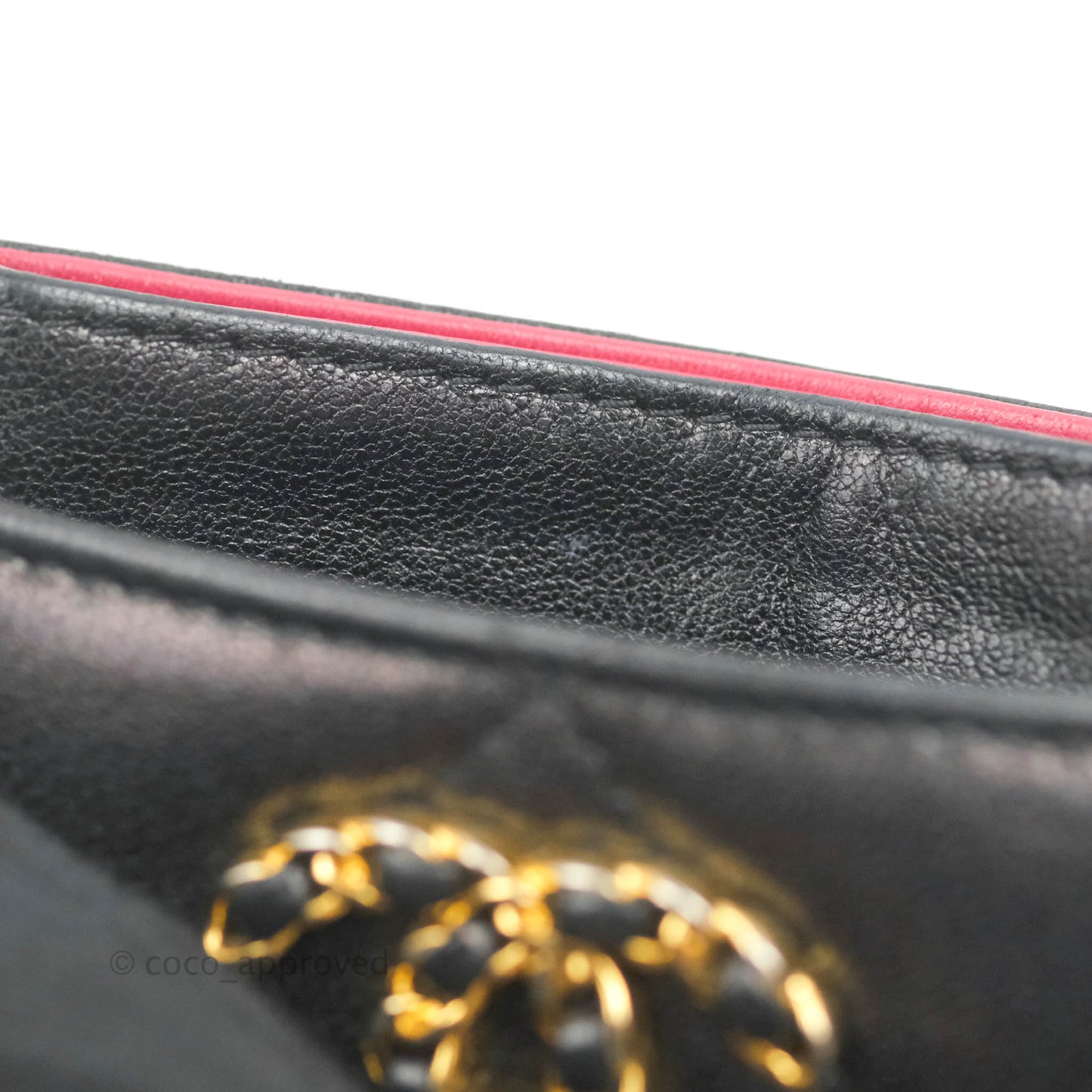 Chanel 19 Quilted Iridescent Black Flat Card Holder