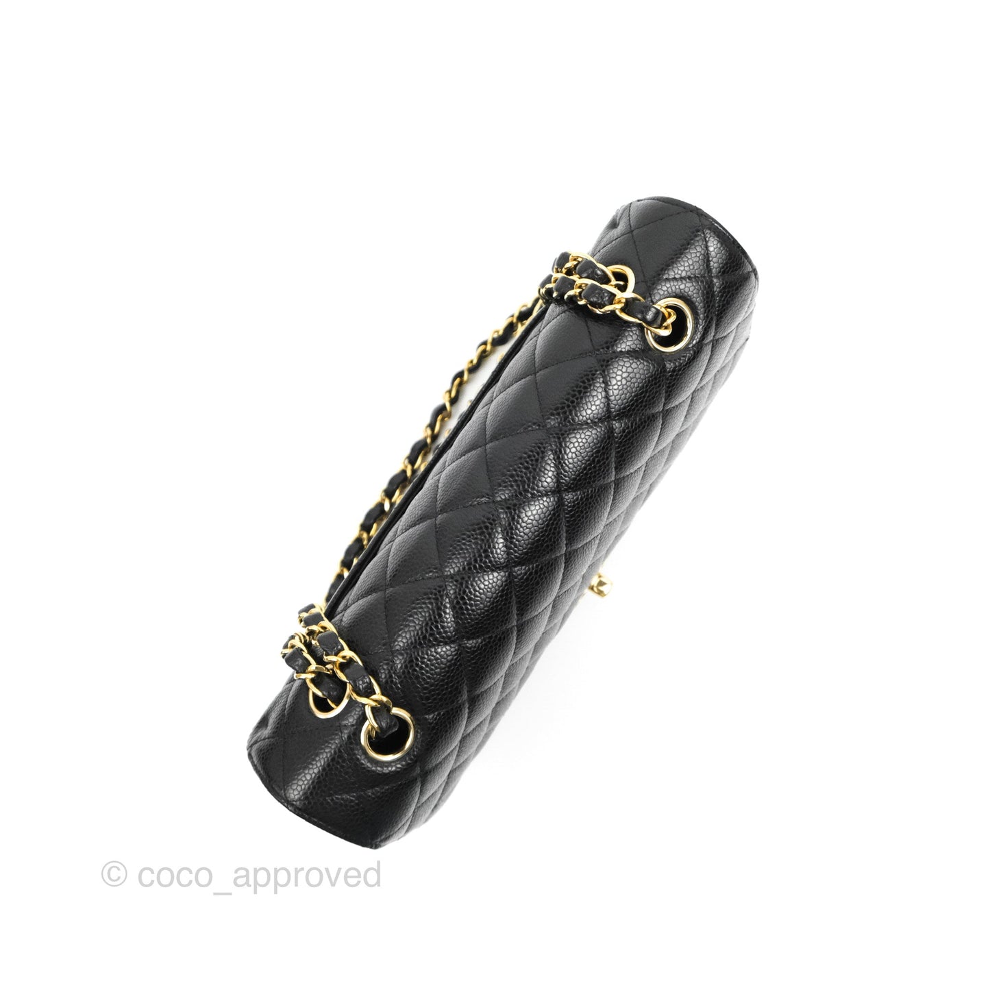 Chanel Classic M/L Medium Flap Quilted Black Caviar 24K Gold Hardware
