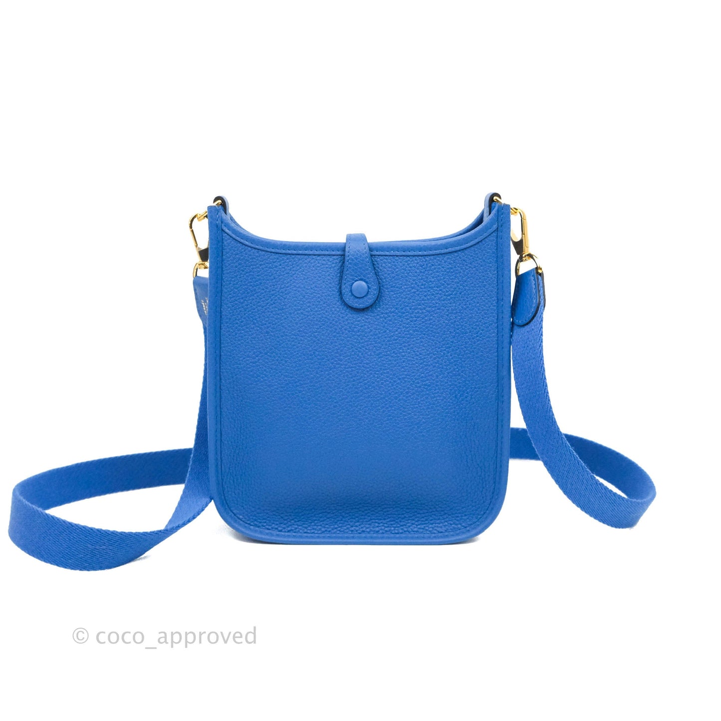 Hermès Clemence Mini Evelyne Blue Hydra Gold Hardware