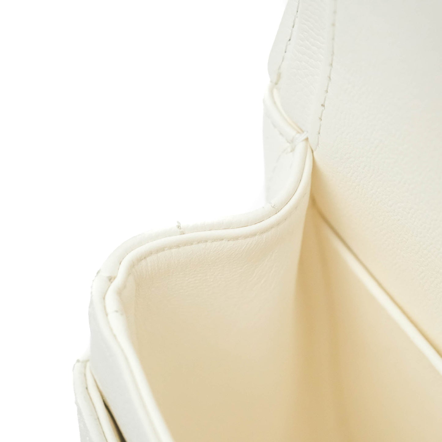 Chanel Chevron M/L Medium Double Flap White Caviar Gold Hardware