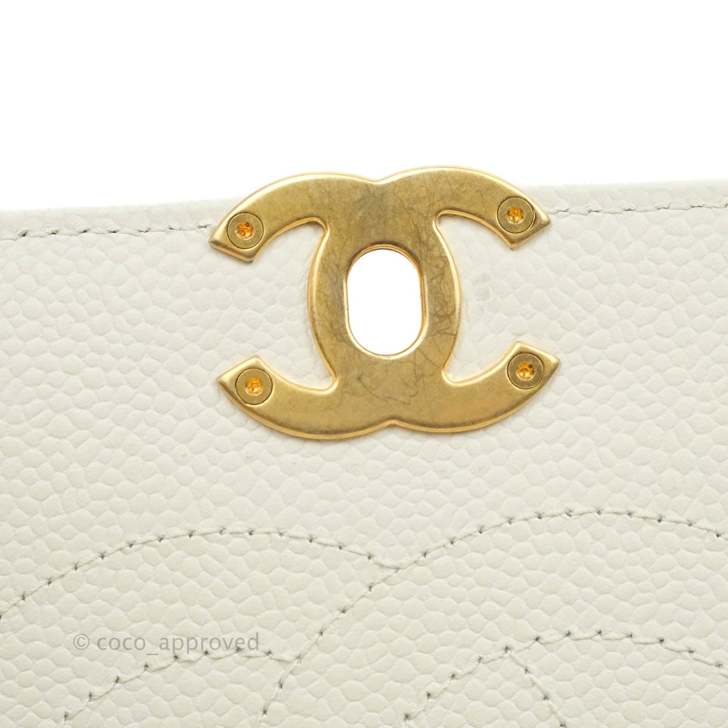 Chanel Chic Affinity Small Grained Calfskin Ivory Gold Hardware