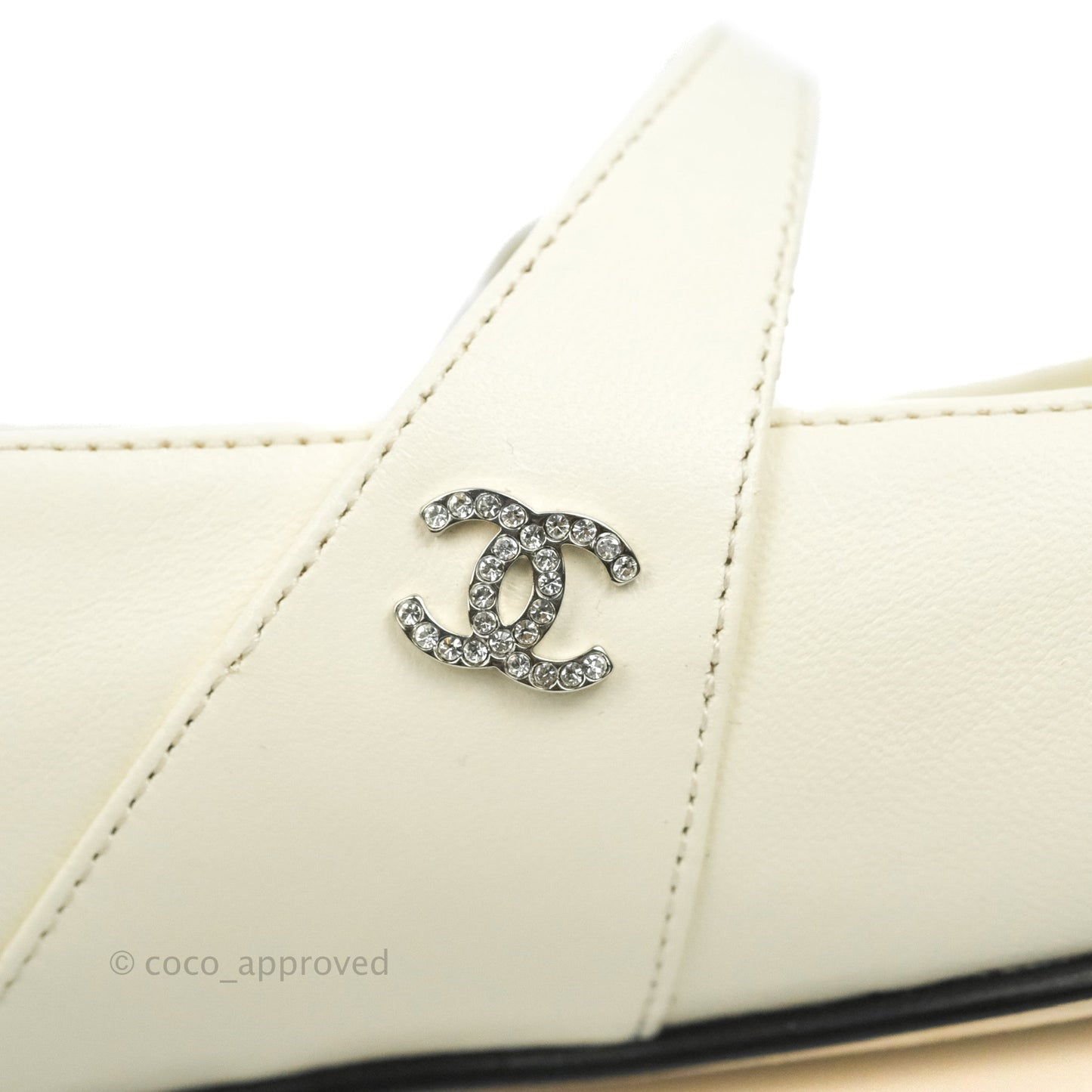 Chanel Mary Janes Flats White/Black 36.5