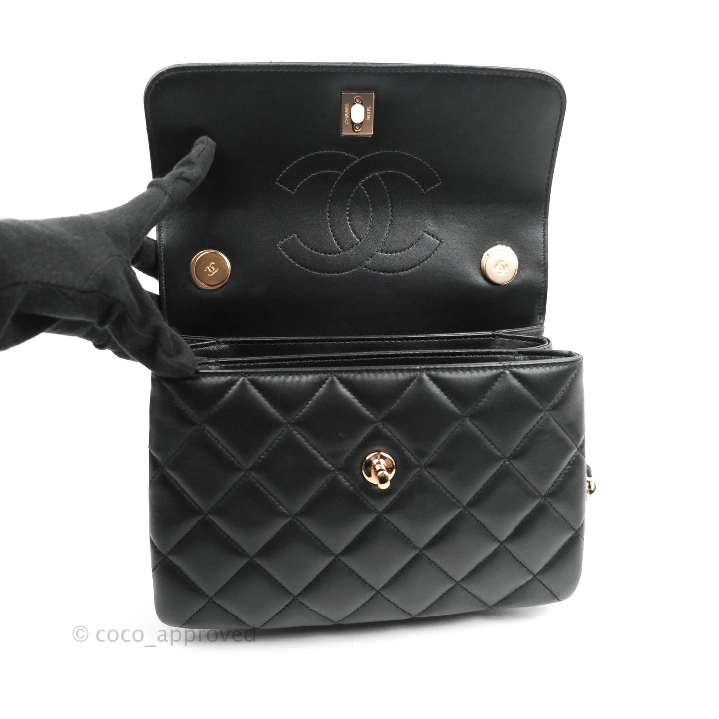 Chanel Trendy CC Small Black Lambskin Rose Gold Hardware