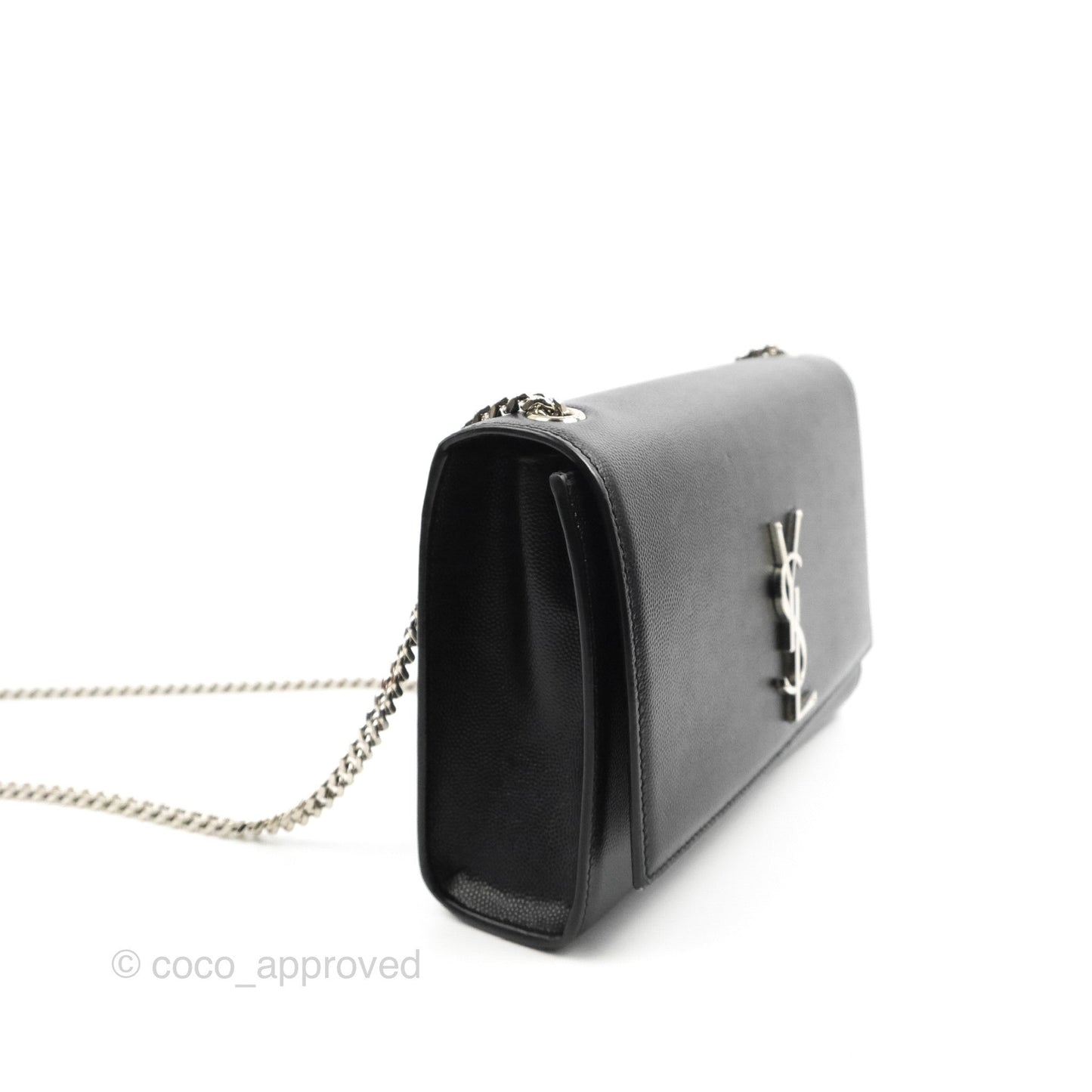 Saint Laurent Medium Classic Monogram Kate Black Grained Calfskin
