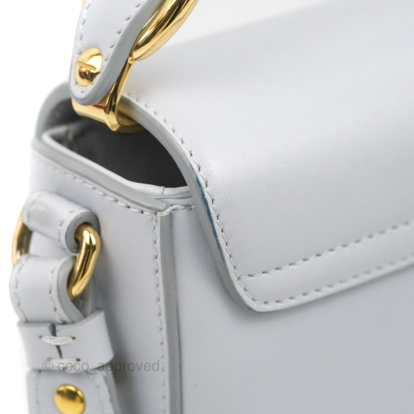 Chloé Mini C Bag Light Cloud Shiny/Suede Calfskin