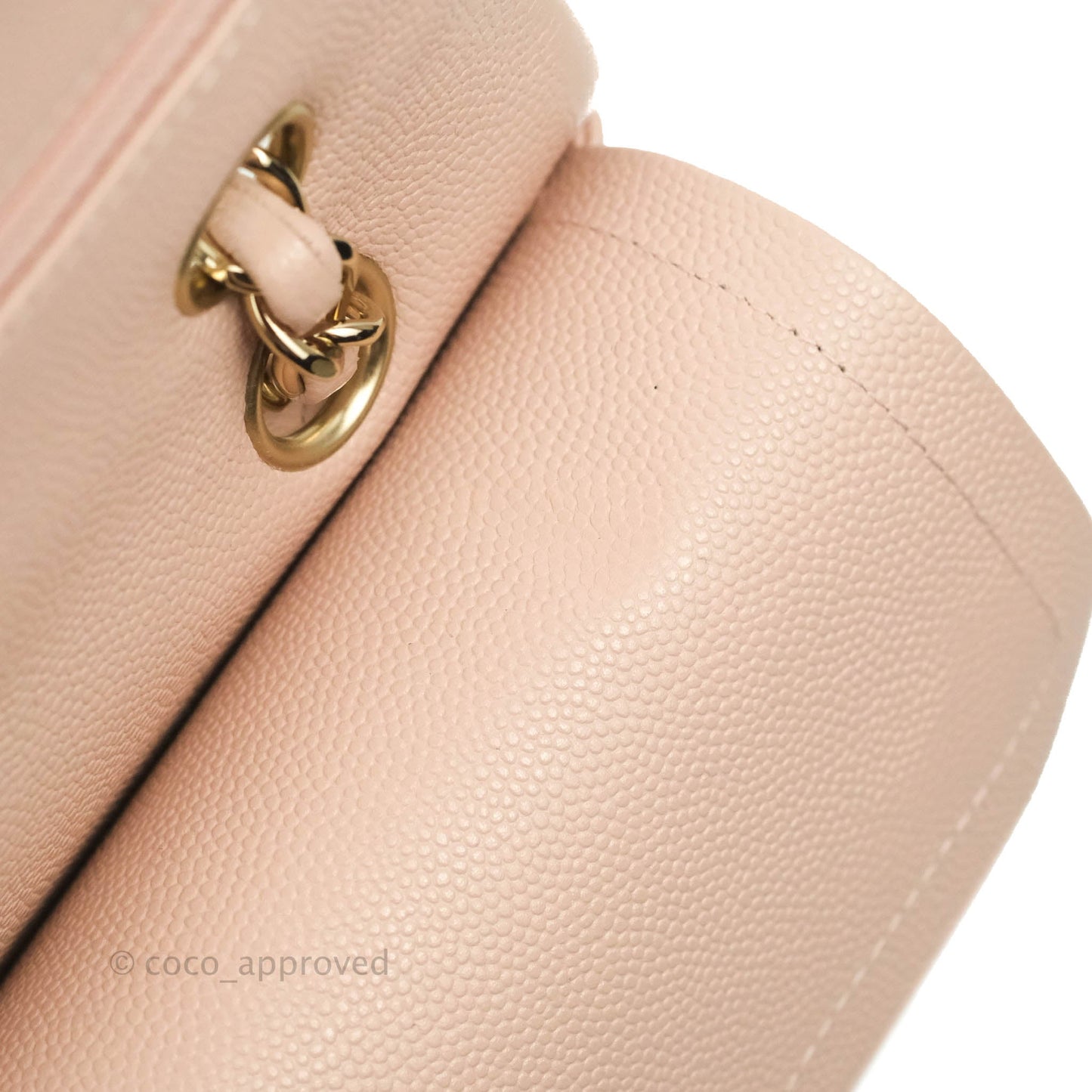 Chanel Small Classic Quilted Flap Rose Clair Pink Caviar Gold Hardware 21C
