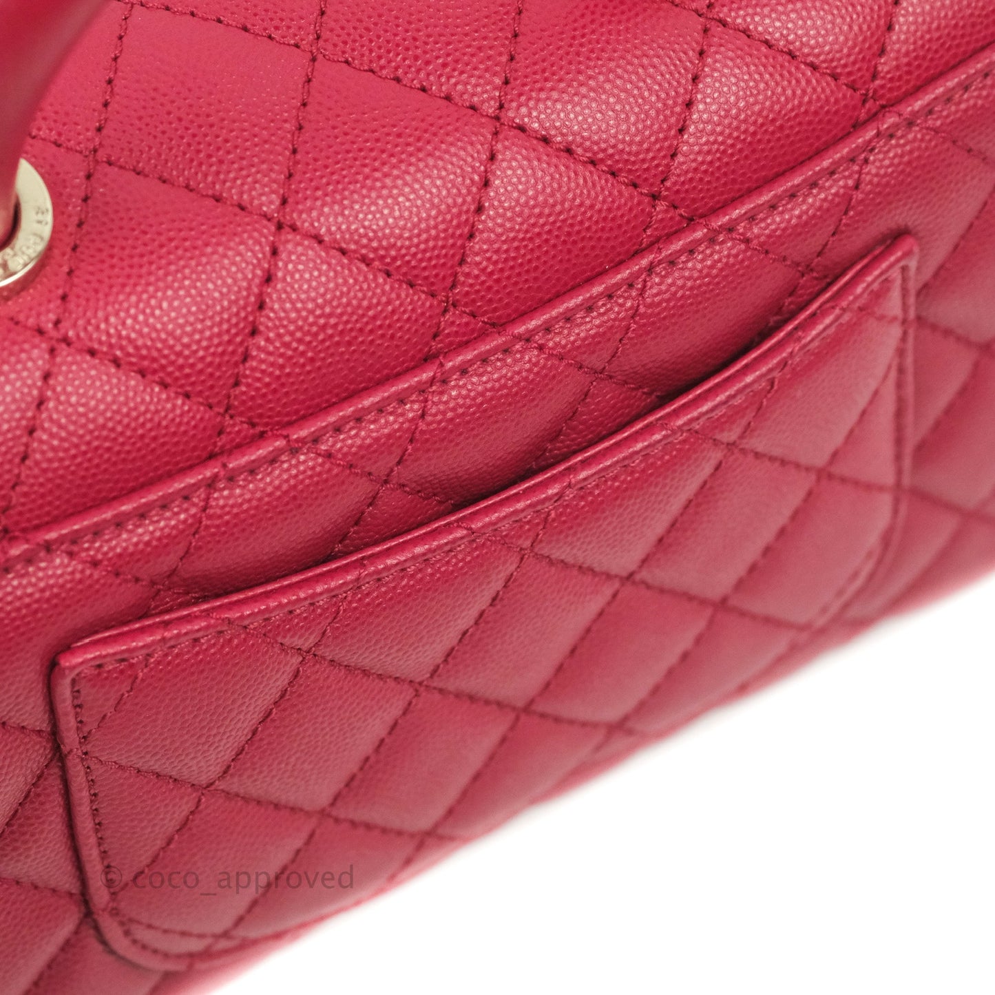 Chanel Small Coco Handle Quilted Dark Pink Caviar Gold Hardware 21A