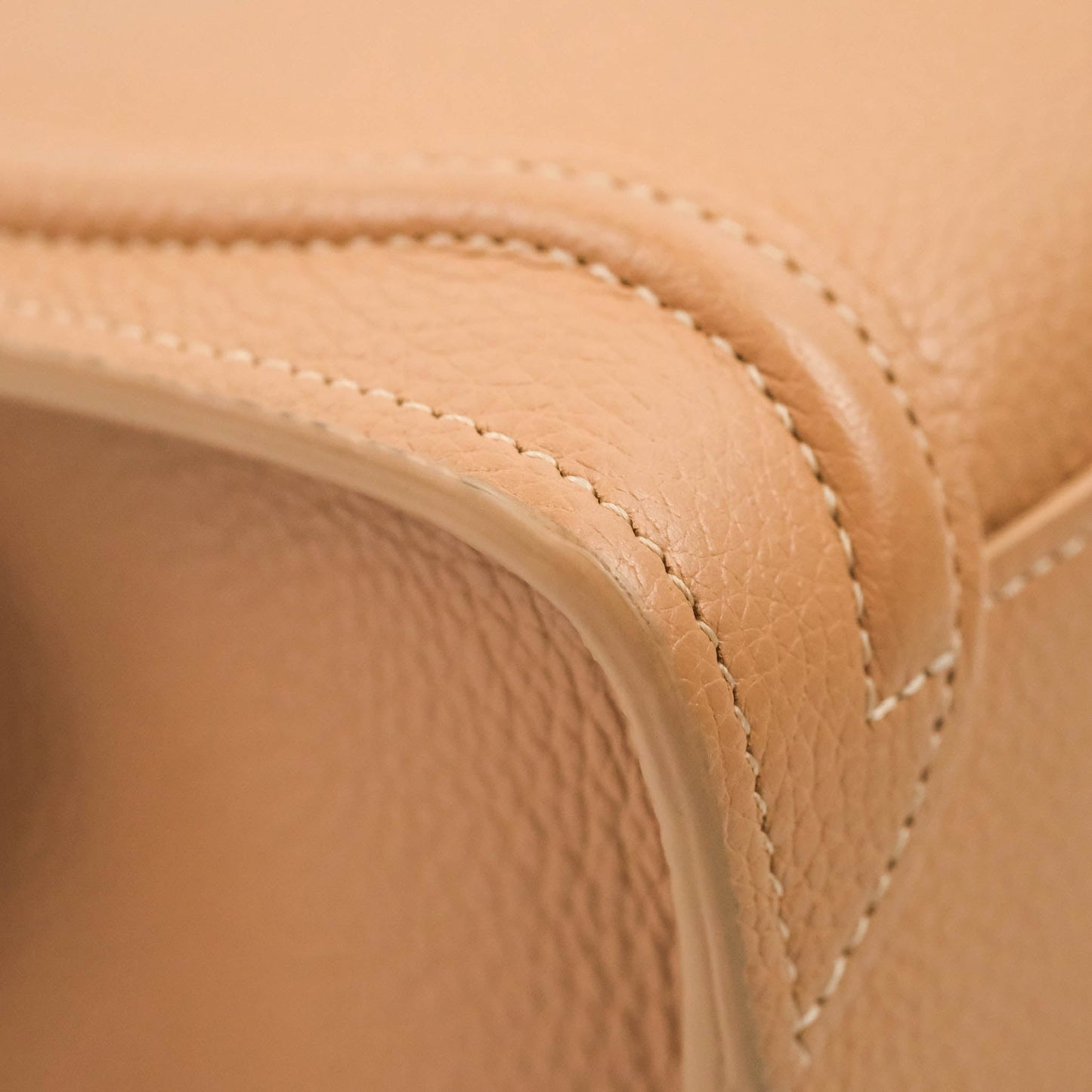 Celine Nano Luggage Drummed Beige Pink Calfskin