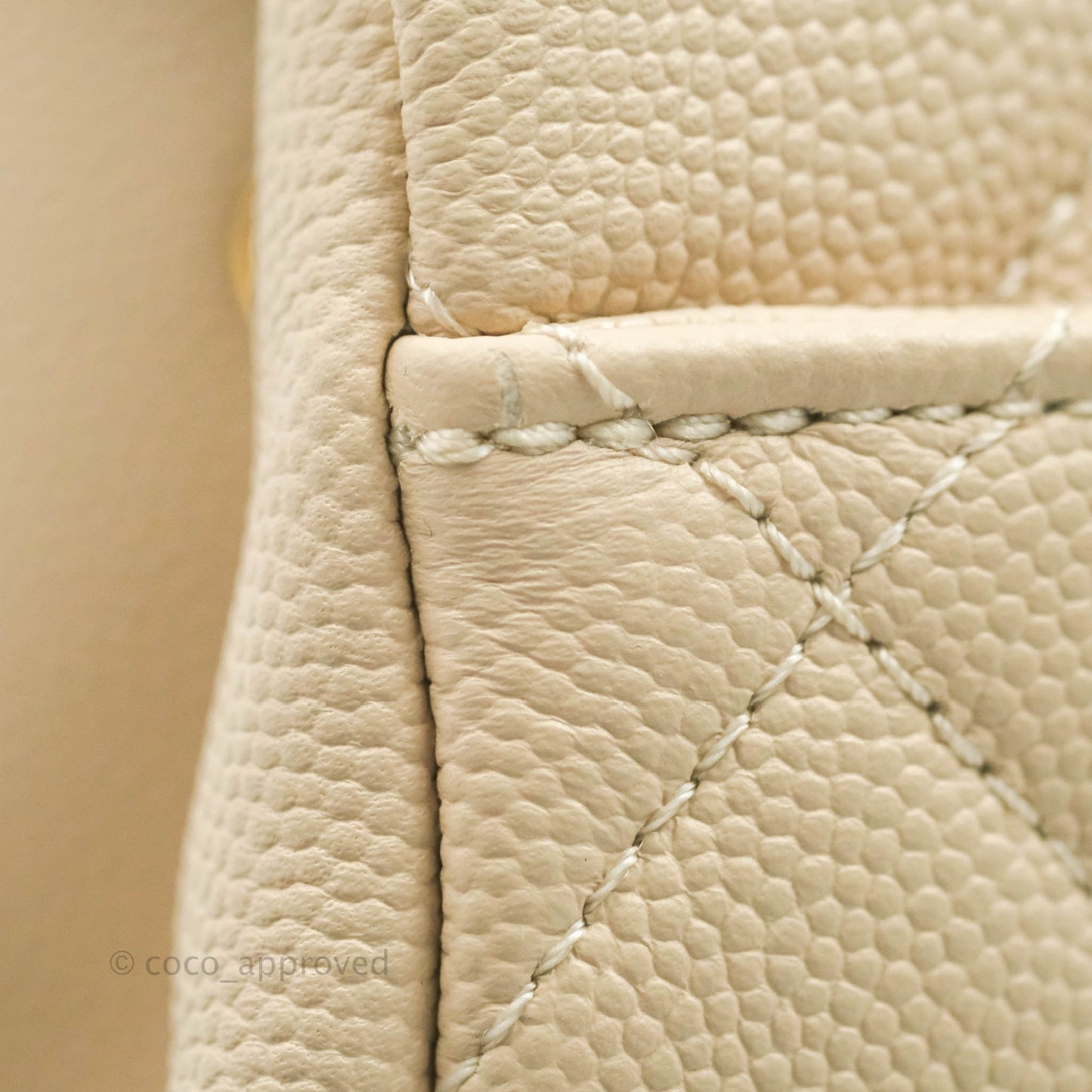 Chanel Quilted Small Business Affinity Flap Light Beige Caviar Gold Hardware